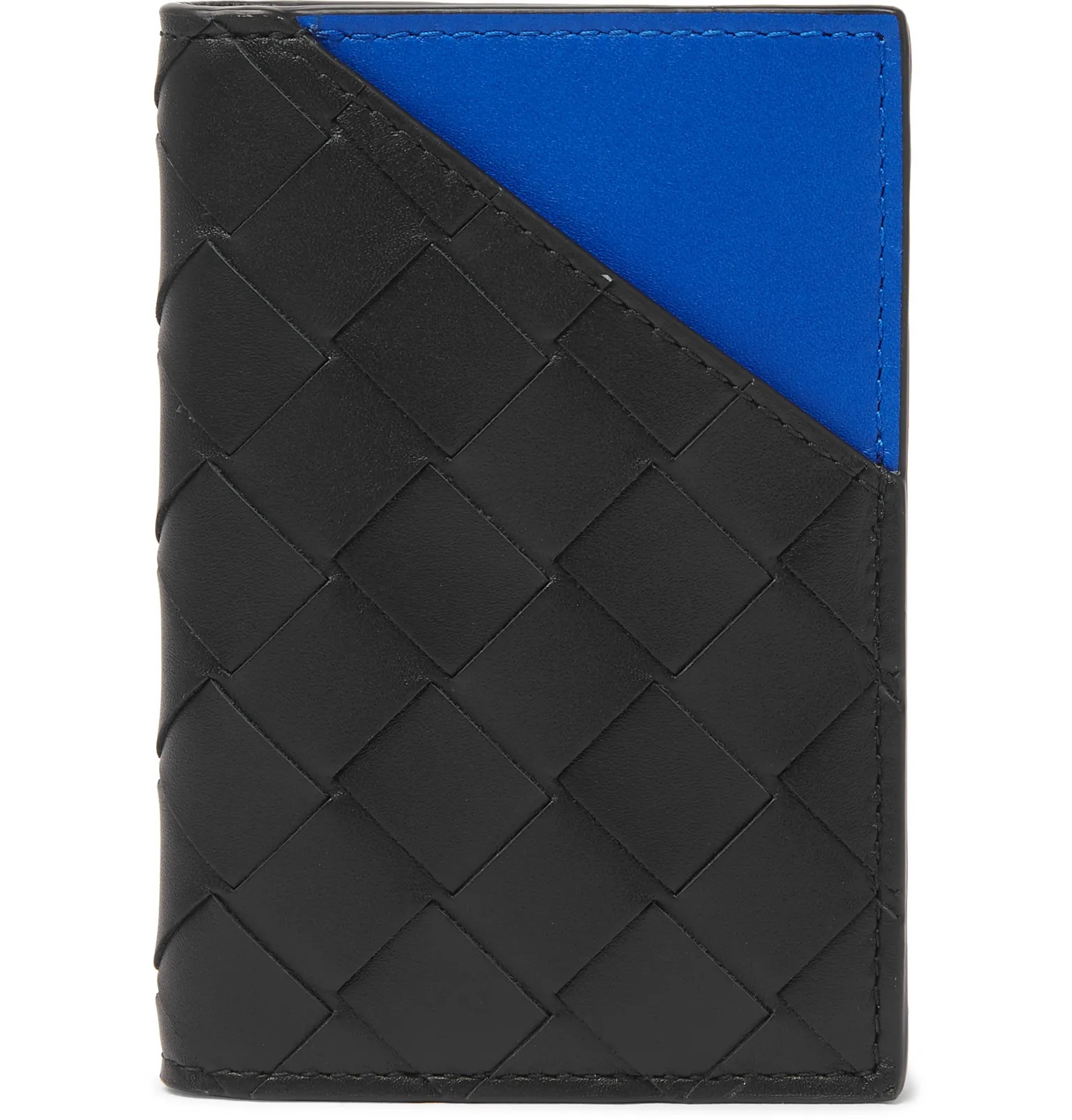 Intrecciato and Smooth Leather Billfold Wallet - 1