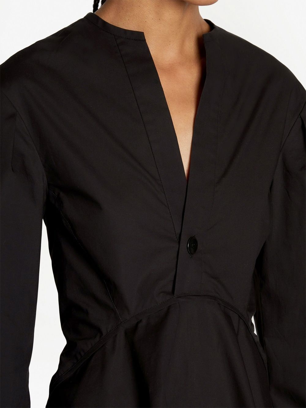 V-neck cotto poplin top - 5