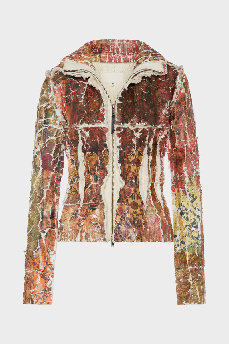Fragmented Floral Zip-Up Jacket 1