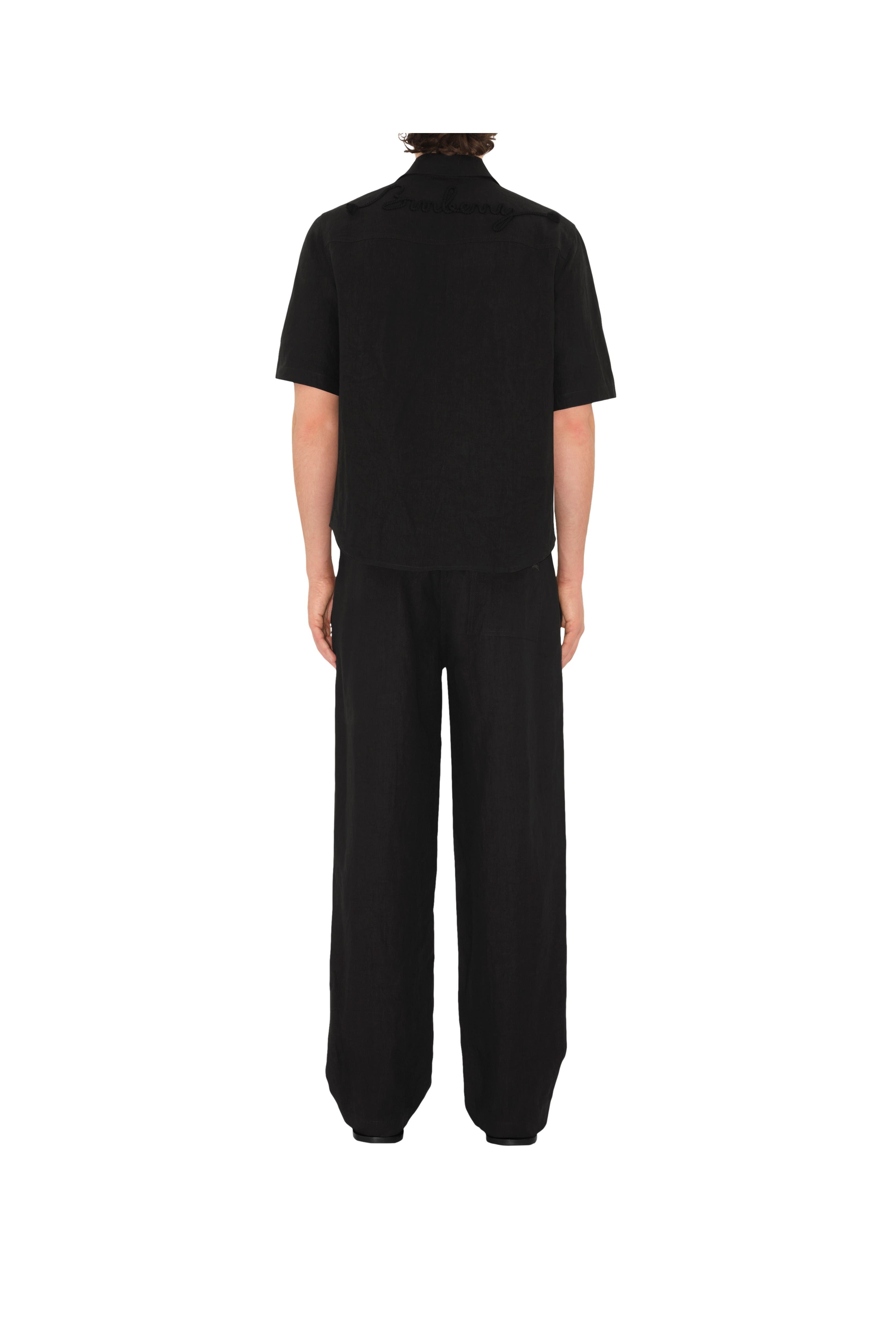 burberry Linen Trousers in Black at Nordstrom - 4