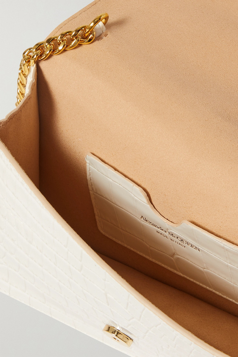 Skull mini embellished croc-effect leather shoulder bag 5