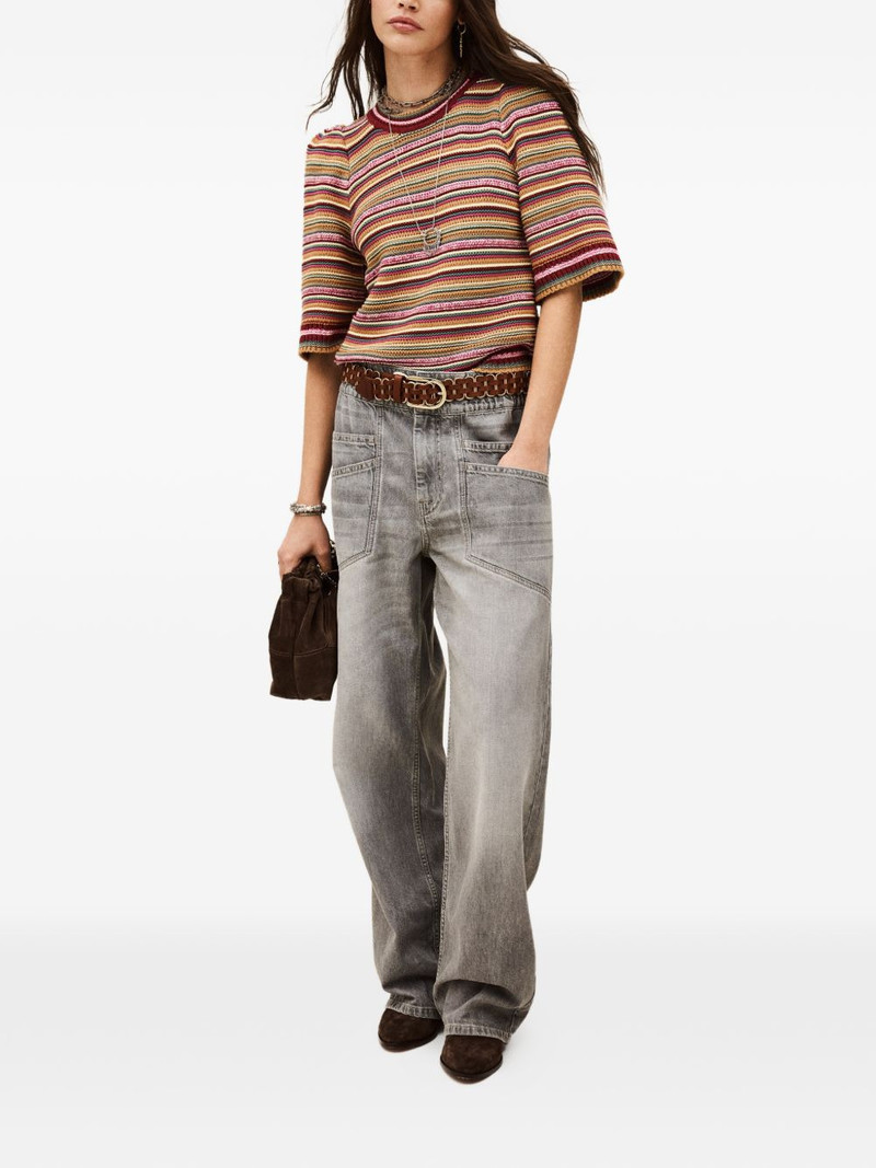 ba&sh Farfaela striped knitted T-shirt outlook