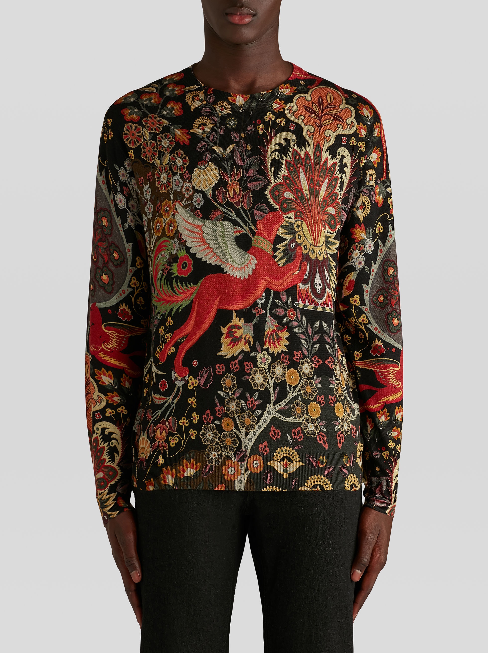 PRINTED SILK AND CASHMERE JUMPER - 2