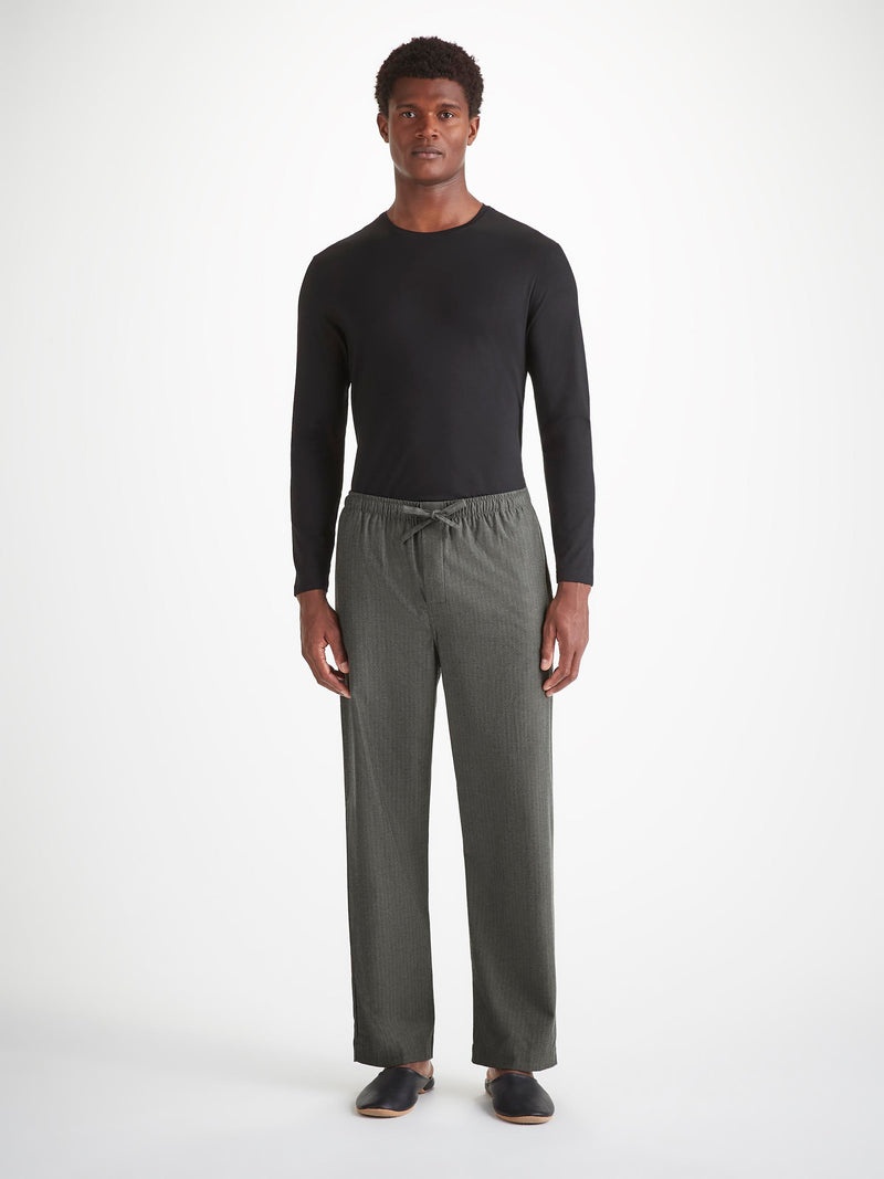 Men's Lounge Pants Balmoral Brushed Cotton Charcoal - 3