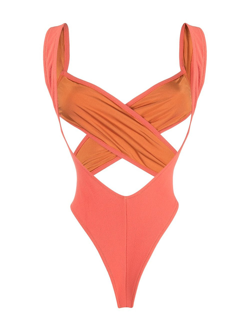 Reina Olga Exotica criss-cross swimsuit outlook
