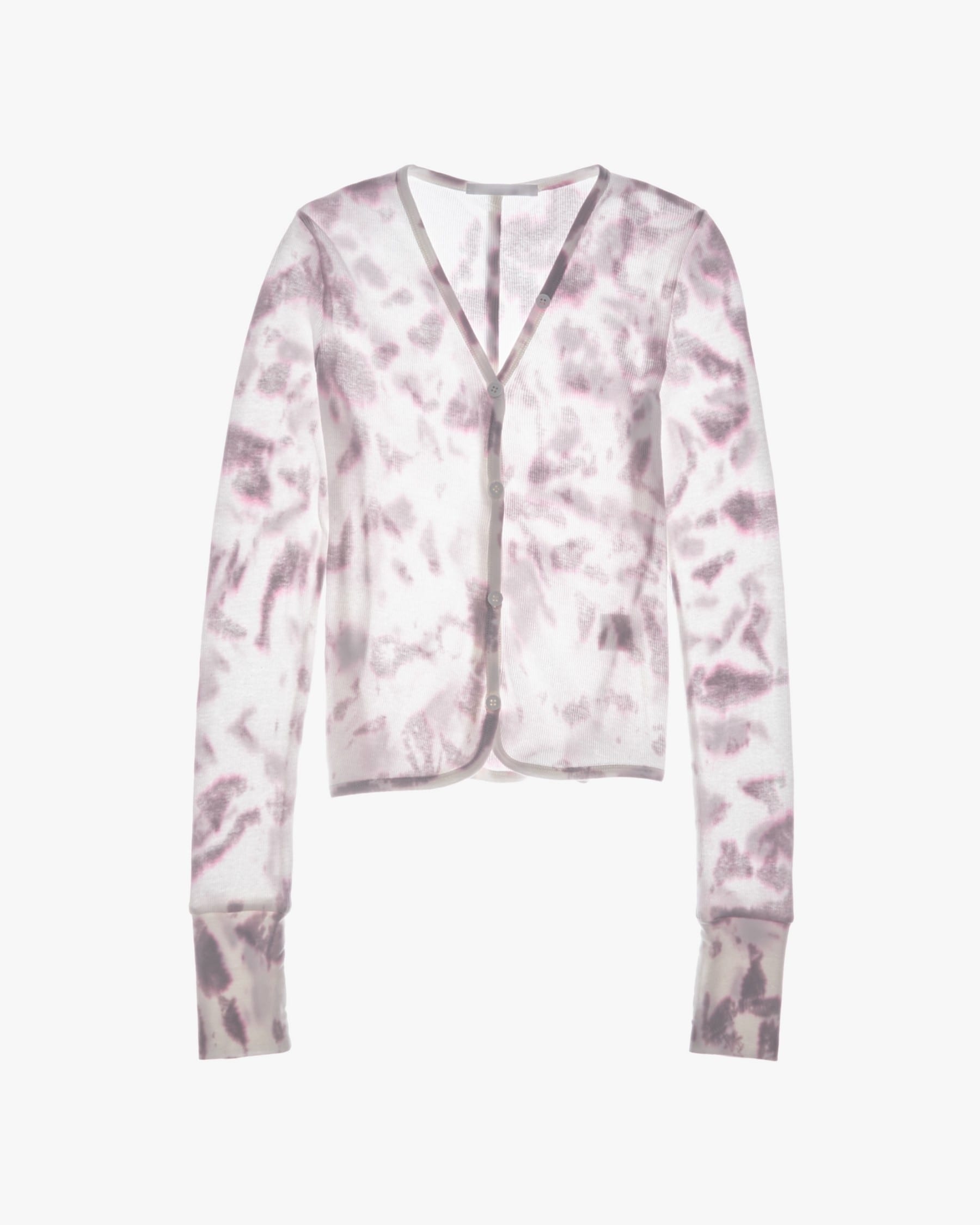 RIBBED CLOUD-DYED CARDIGAN - 1