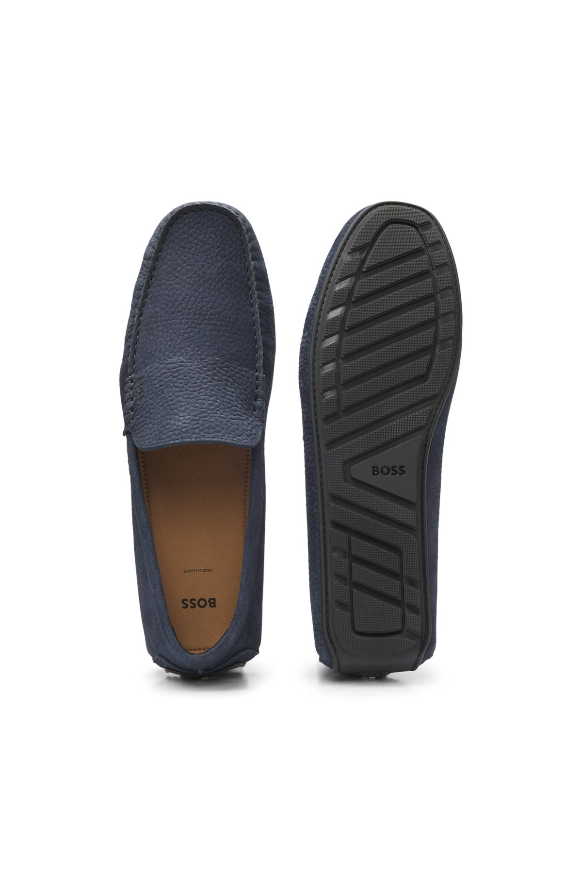 NUBUCK-LEATHER LOAFERS WITH DRIVER SOLE - 4