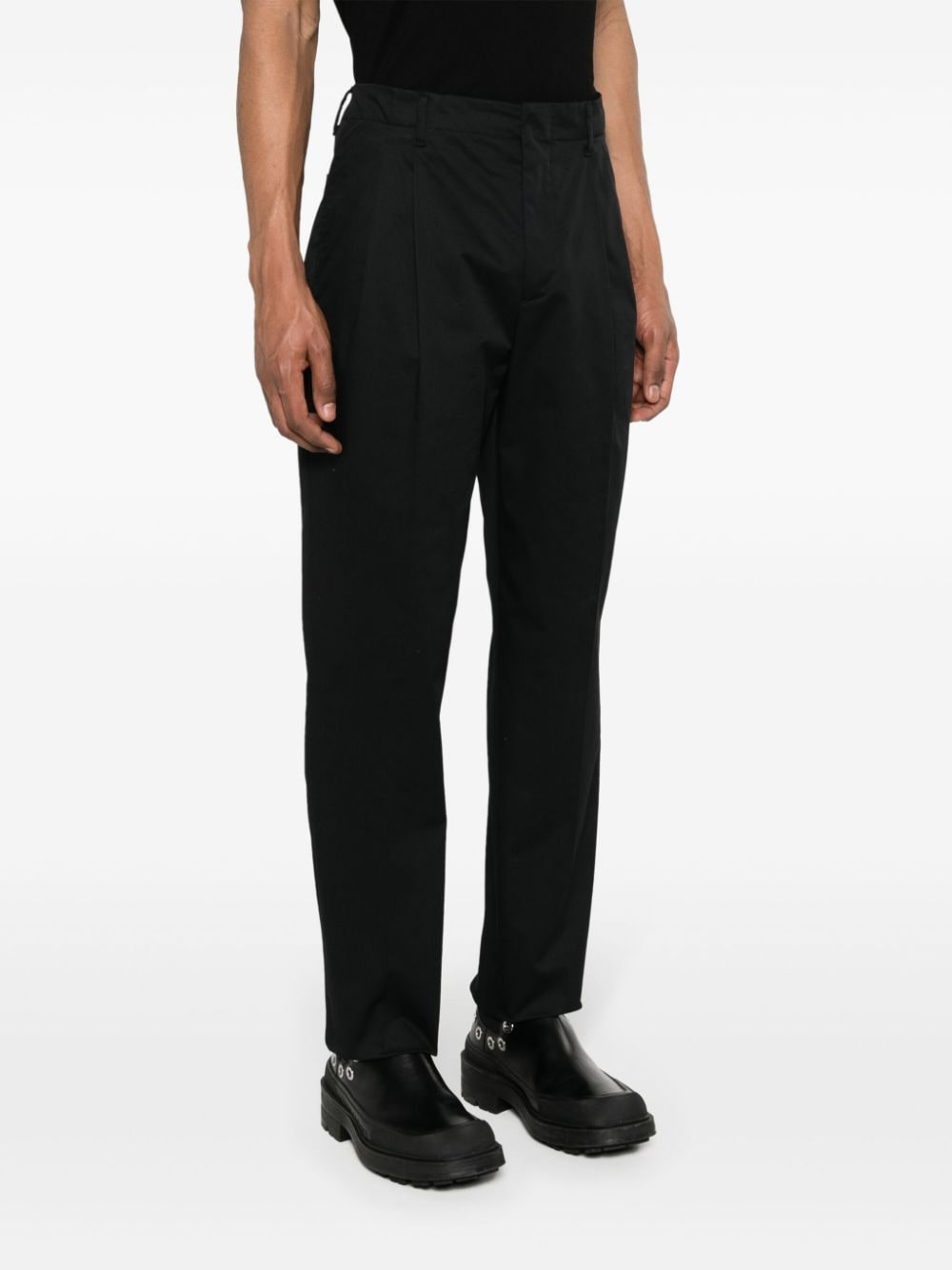 tapered cotton chino trousers - 3