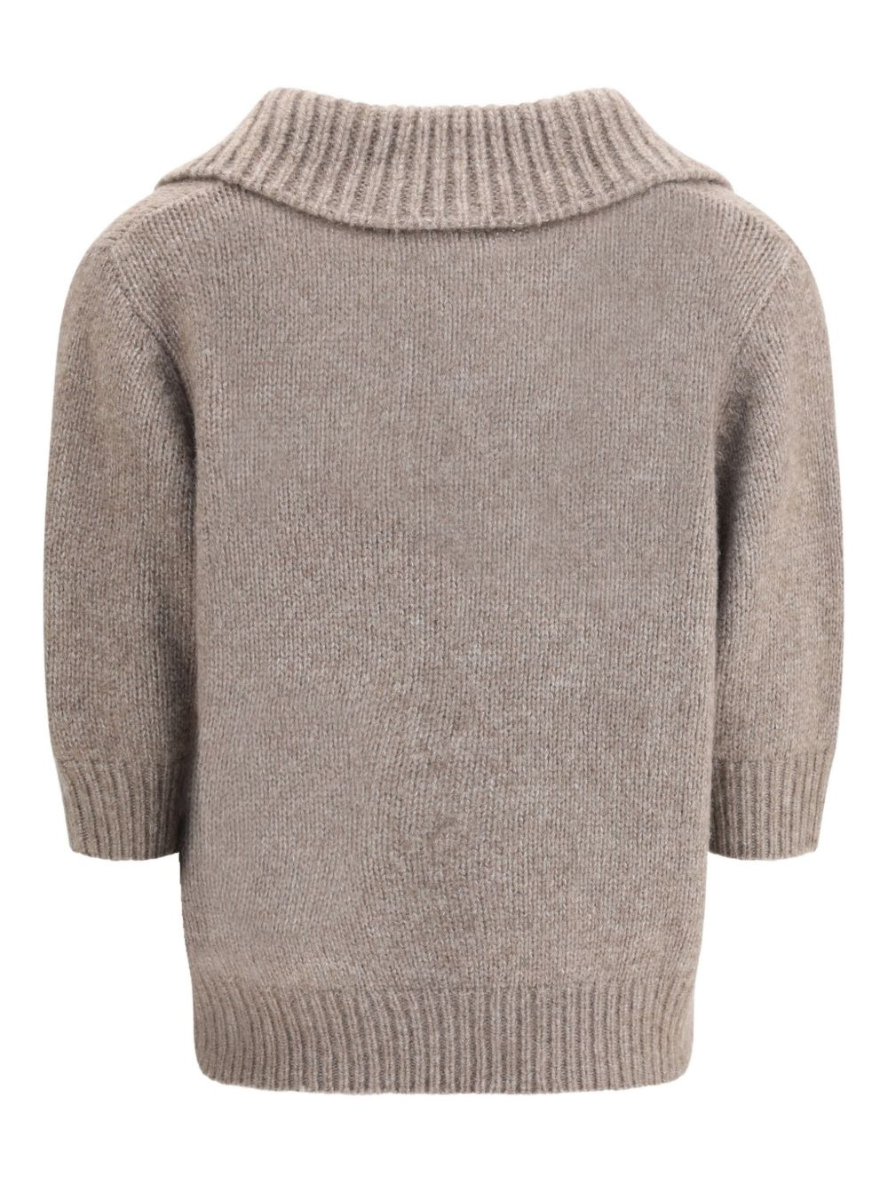 polo-neck half-sleeve sweater - 2