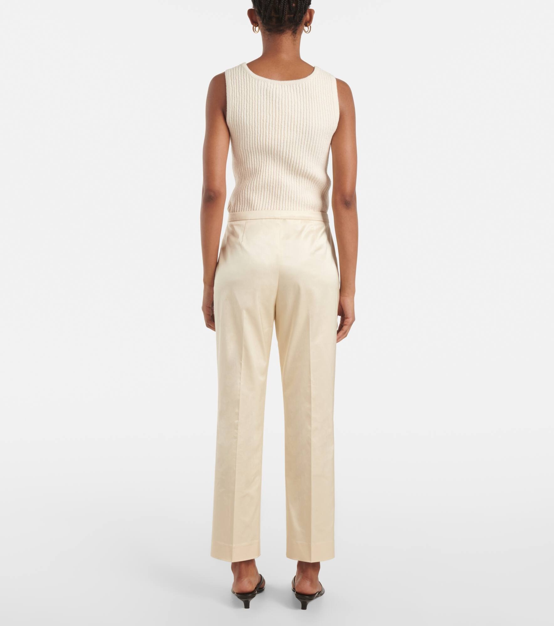 Cotton-blend straight pants - 3