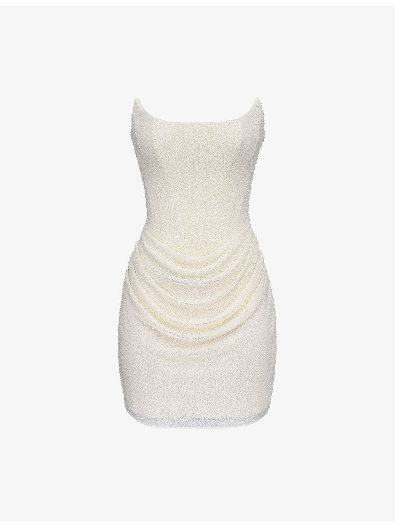 Arielle Bead-Embellished Mesh Mini Bridal Gown 1