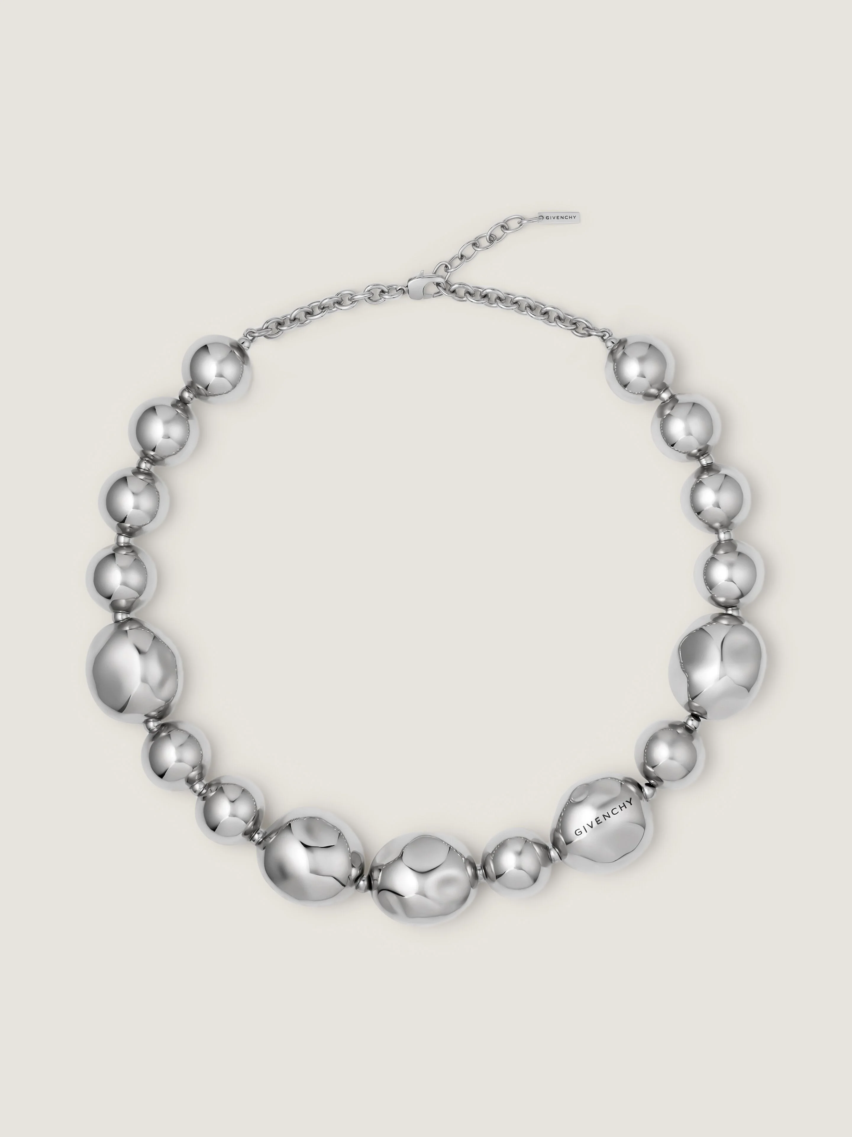 SCULPTED GEM NECKLACE IN METAL - 1
