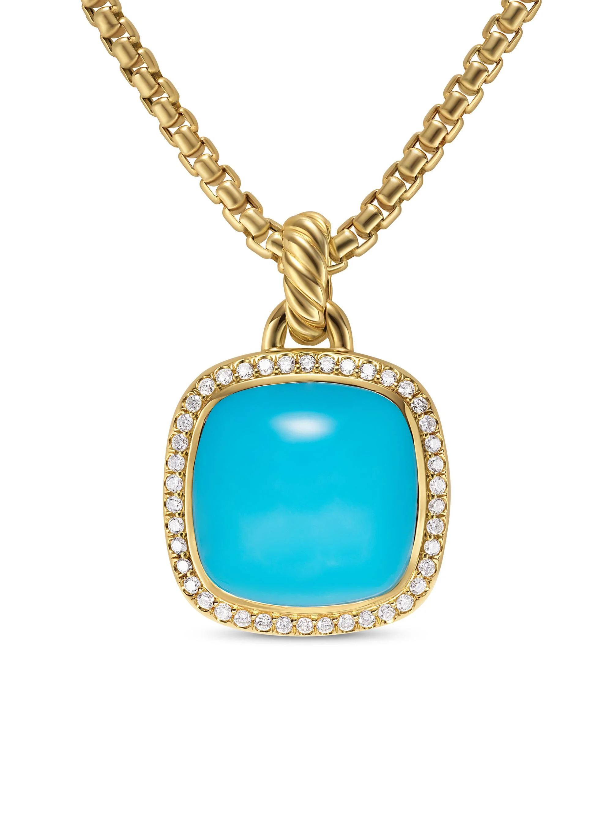 Women's Albion Pendant in 18K Yellow Gold - Turquoise - 1