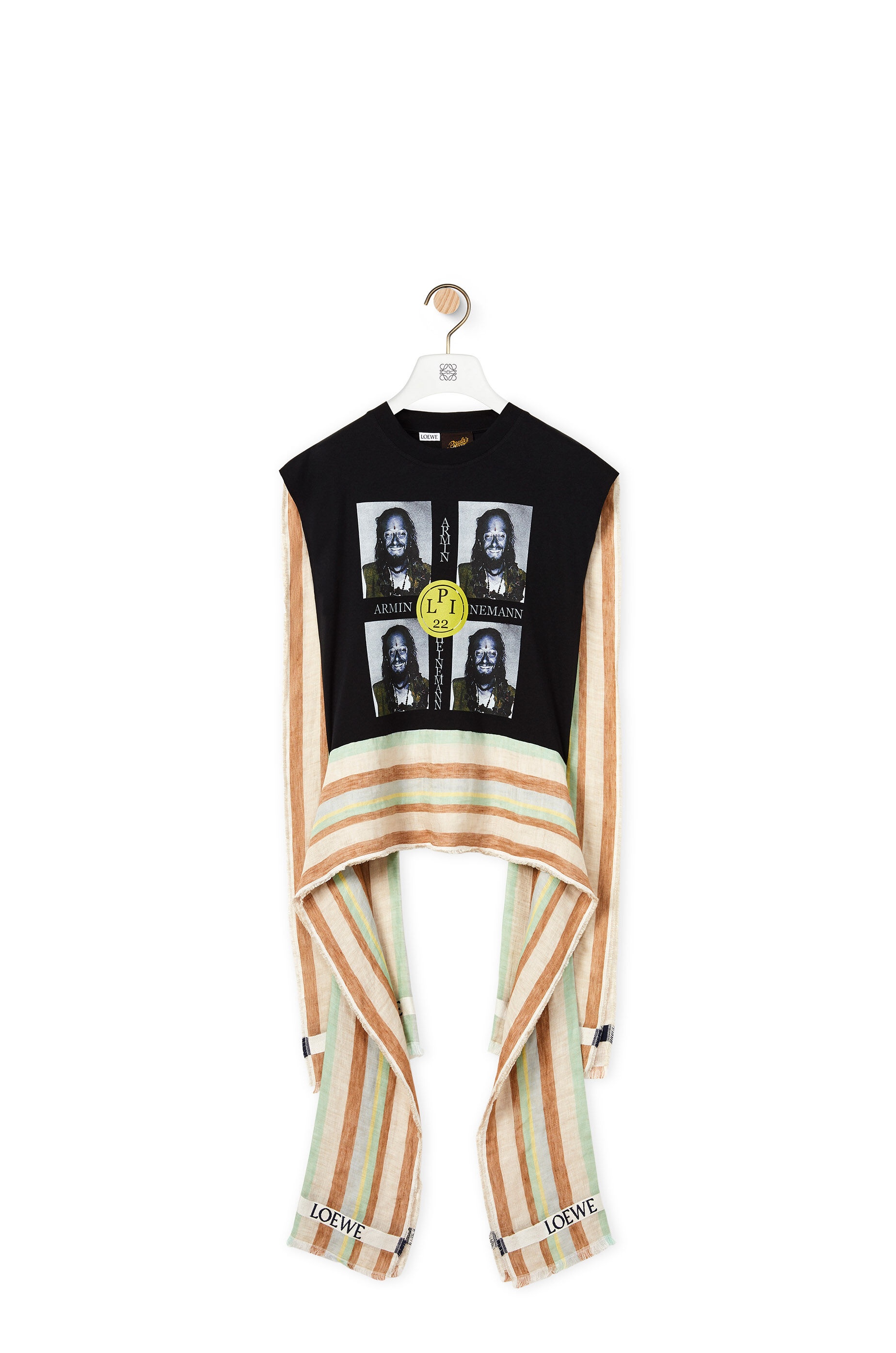 Scarf sleeveless T-shirt in cotton and linen - 1