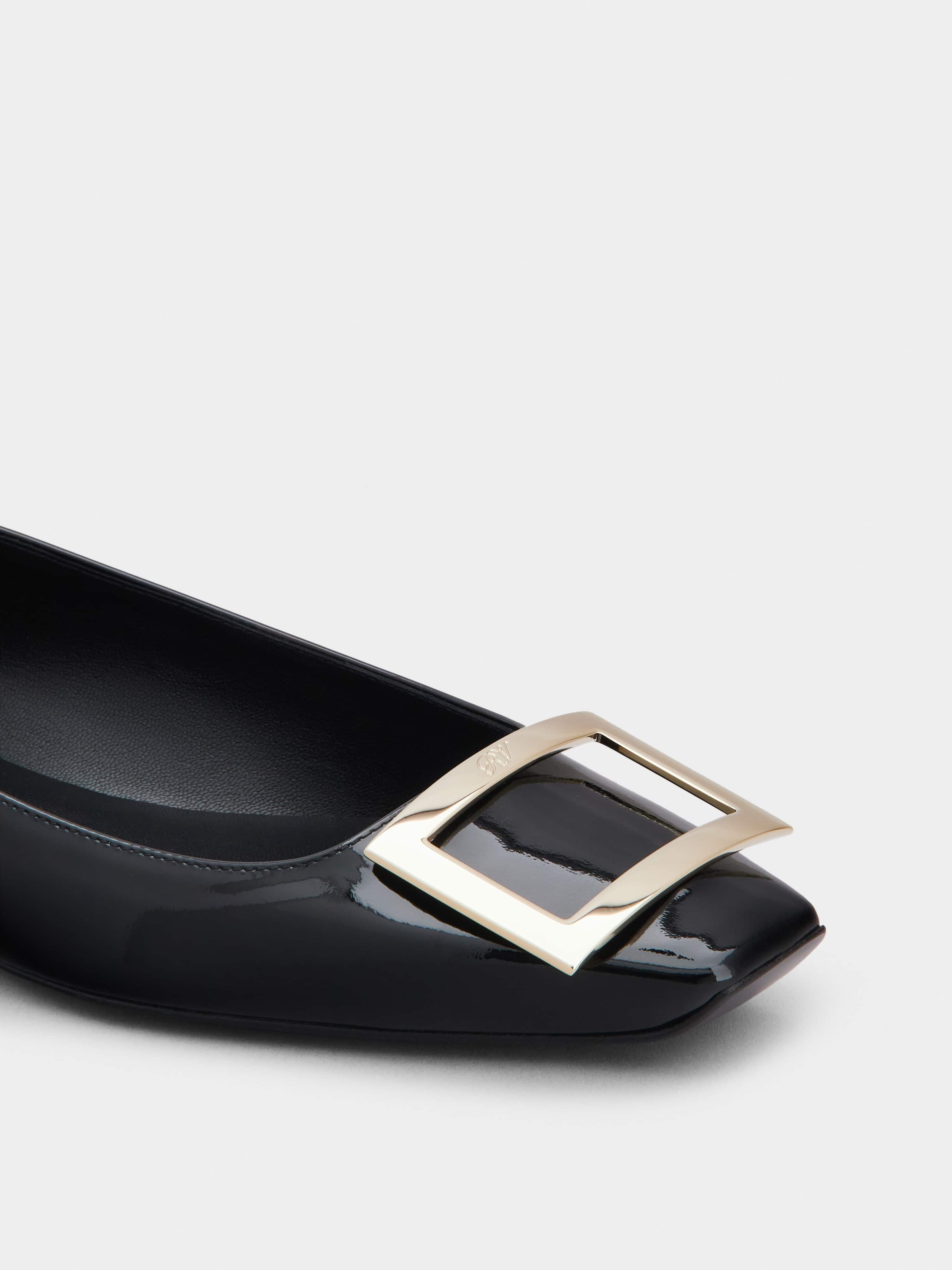 Trompette Metal Buckle Ballerinas in Patent Leather - 3