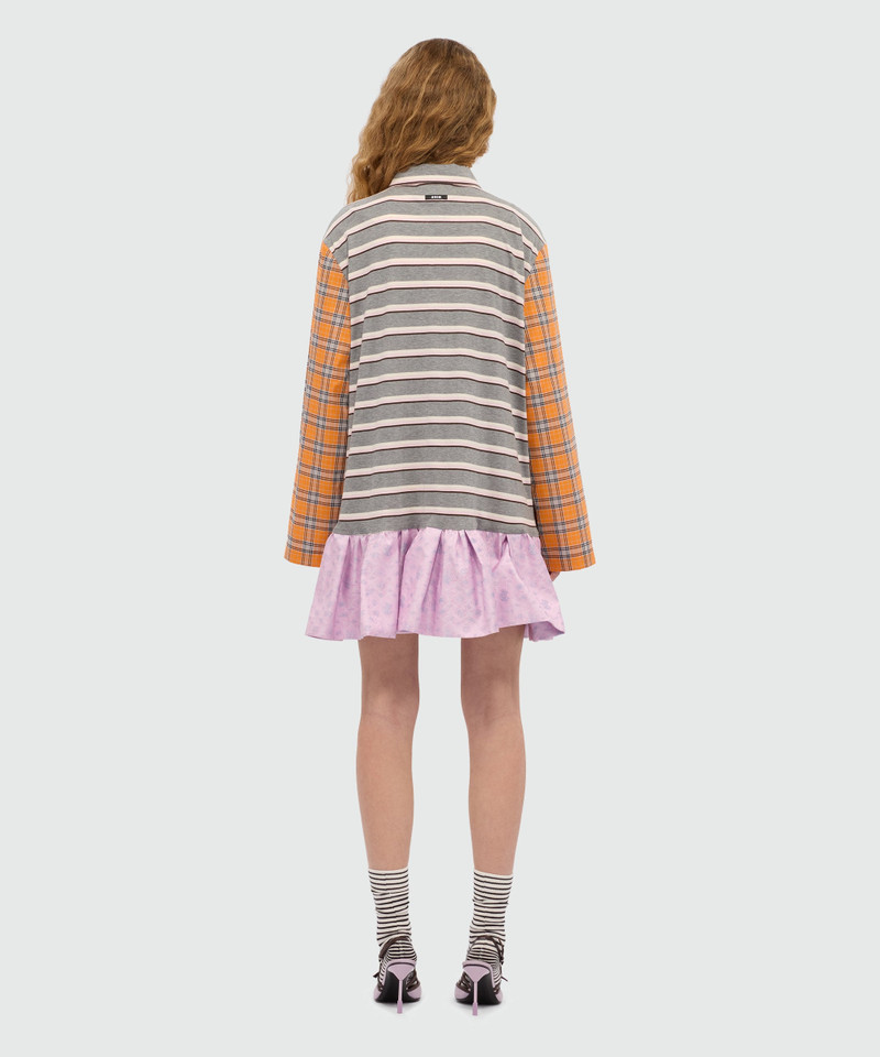 Patchwork jersey mini dress with polo neckline. 3