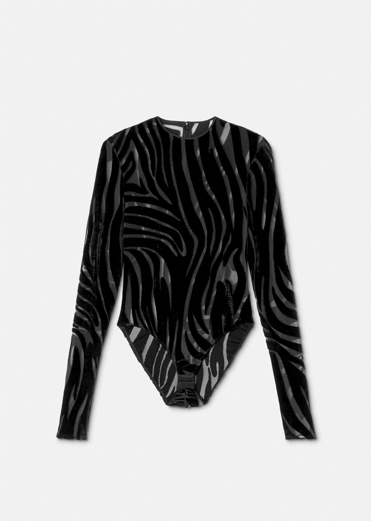 VERSACE Zebra Velvet Bodysuit