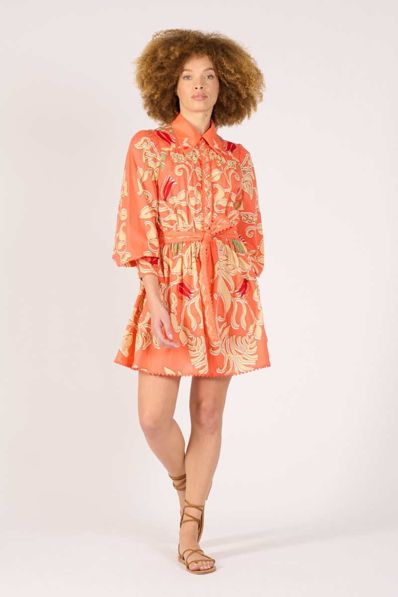Poupette St Barth Mini Dress Conti - Orange Ritual outlook