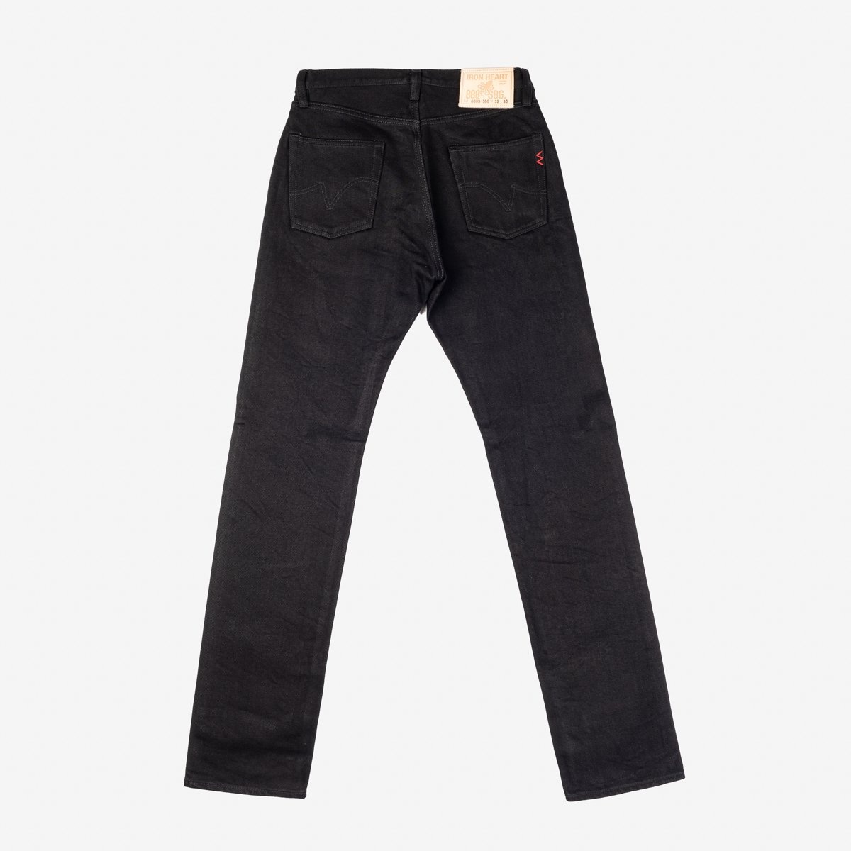 IH-888S-SBG 21oz Selvedge Denim Medium/High Rise Tapered Cut Jeans -  Superblack (Fades To Grey) - 4