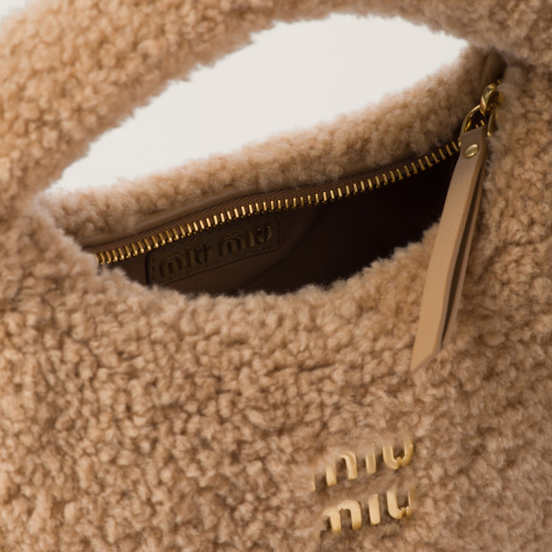 Miu Miu Wander shearling hobo bag outlook