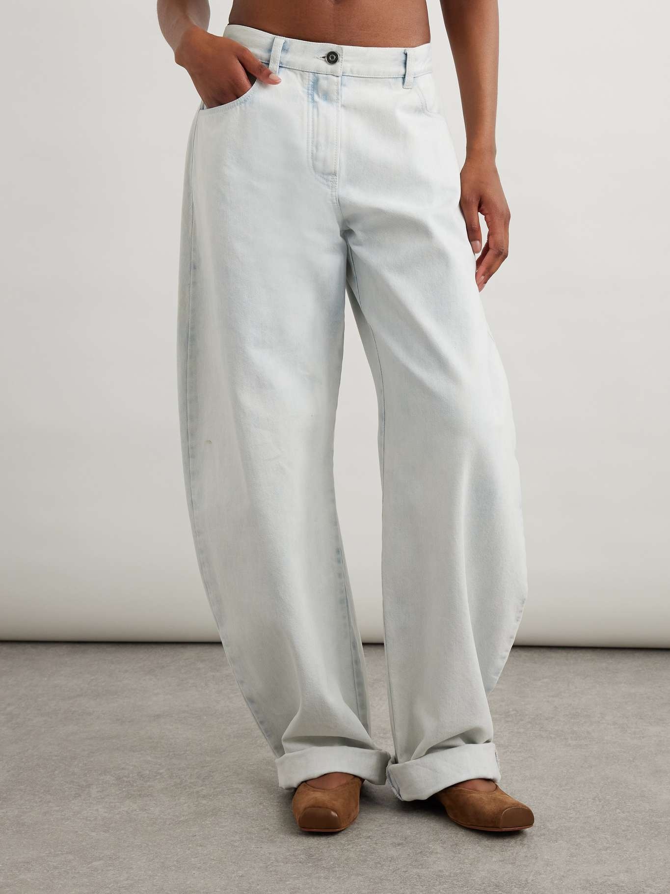 Low-rise barrel-leg jeans Light denim - 3