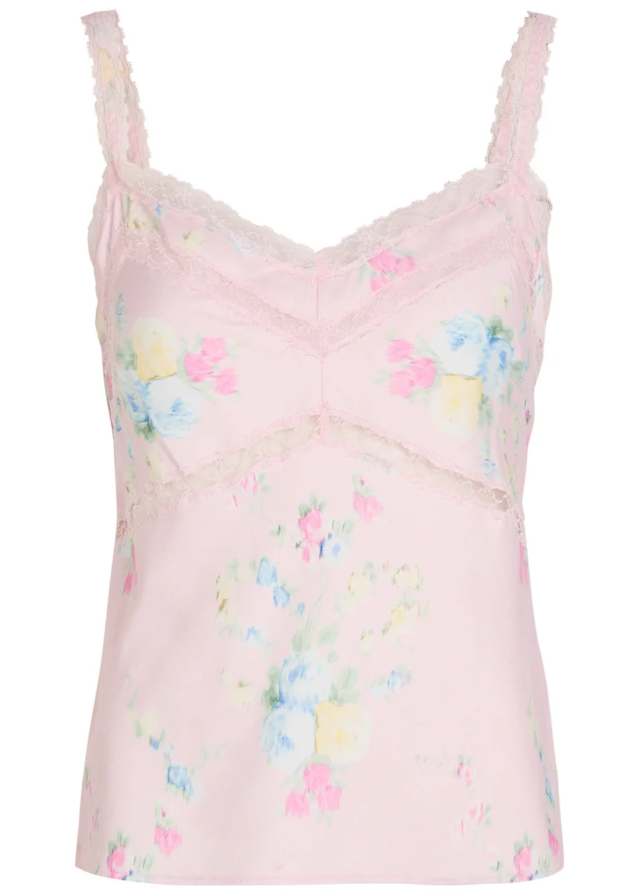 Loveshackfancy Lirena Floral-print Satin Cami top - 1