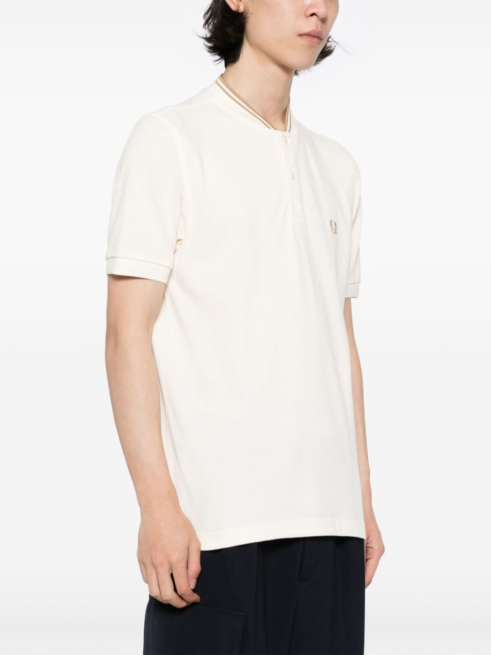 band-collar polo shirt - 3