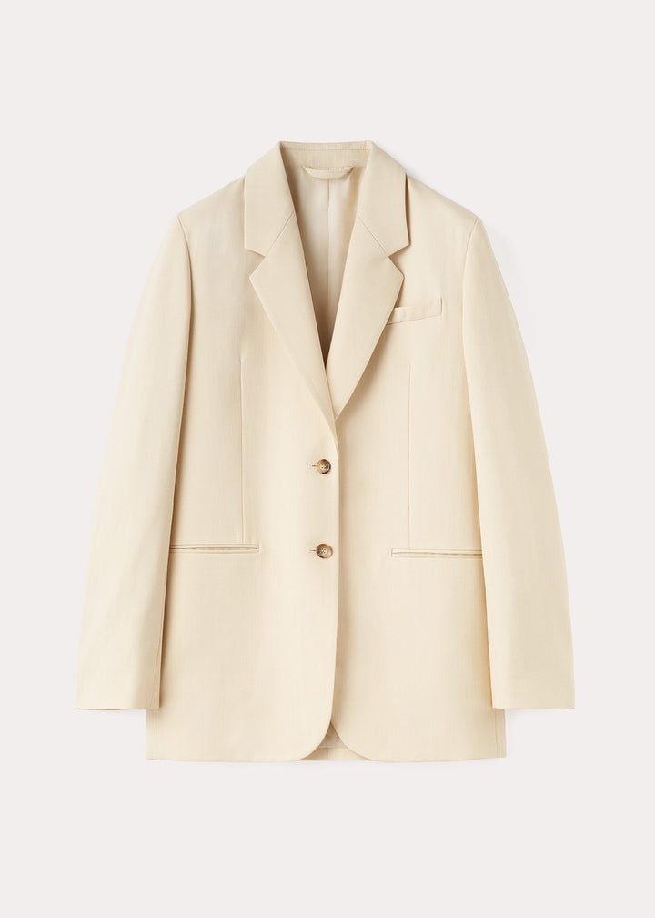 Tailored herringbone suit jacket bleached sand - 1