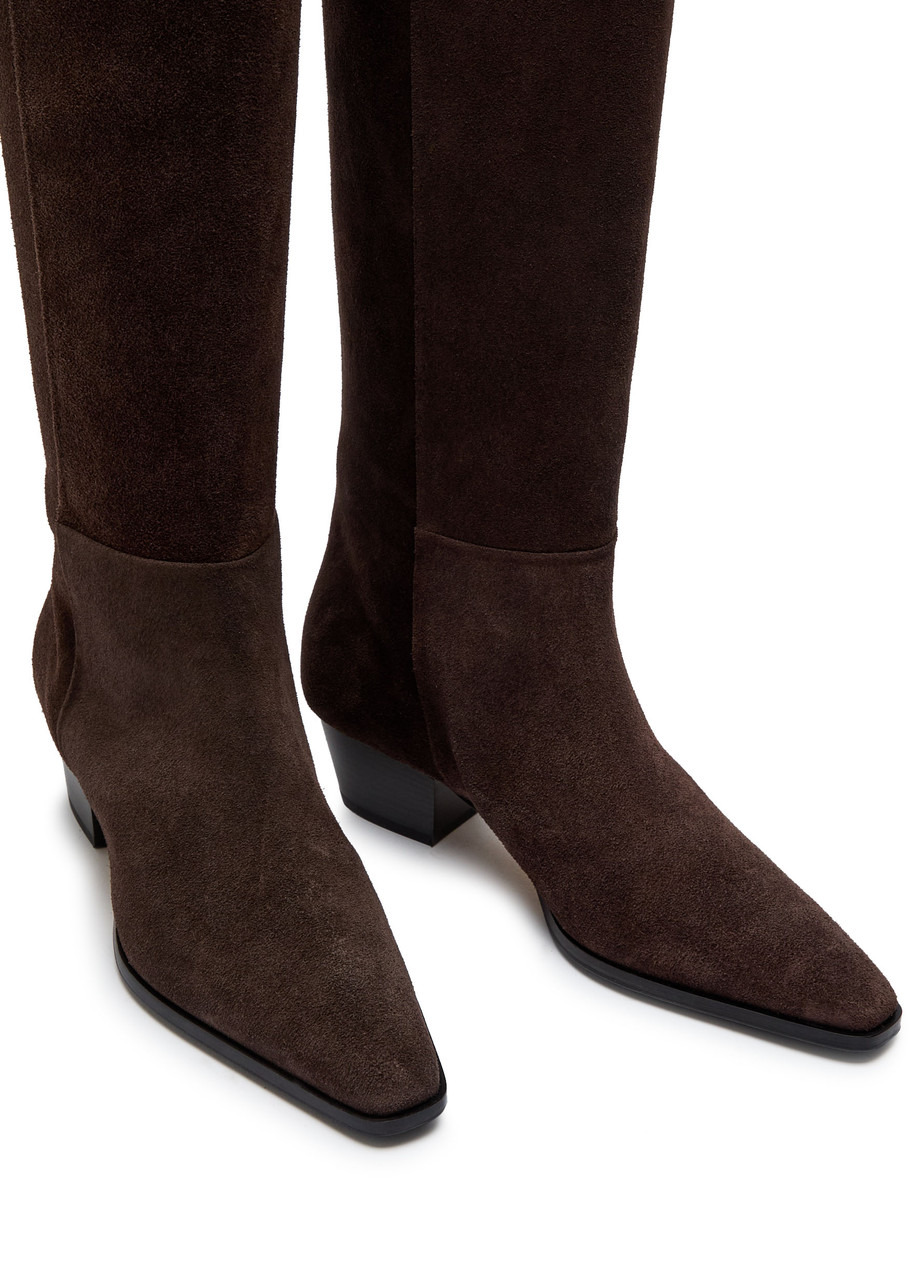Aeyde Medea 50 Suede Knee-high Boots - 3