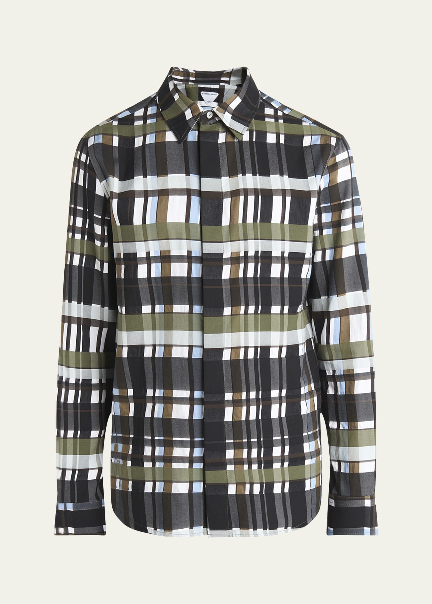 Men's Cotton Jumbo Plaid Casual Button-Down Shirt - 1