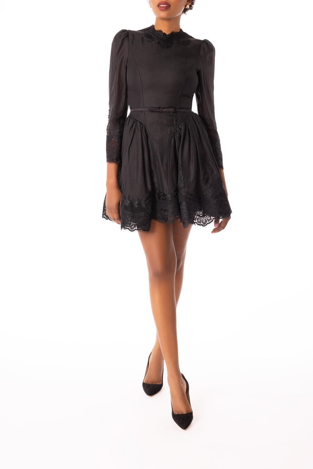 Hypnotic Lace Trim Mini Dress - 2