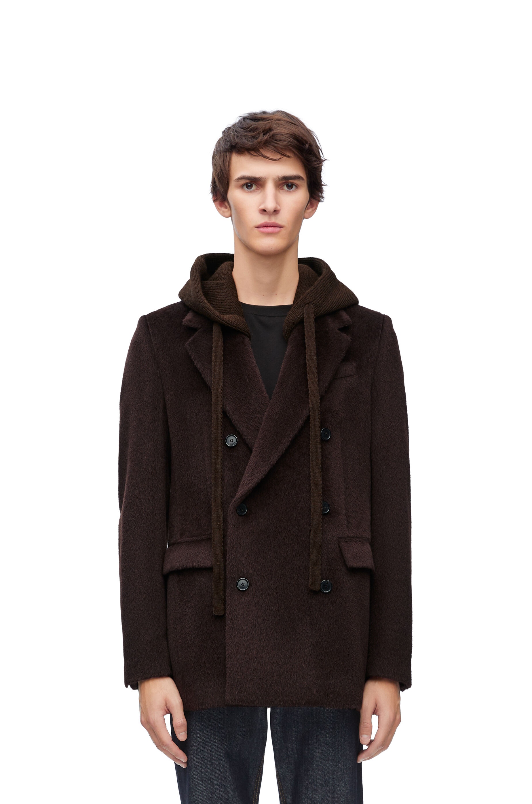 Hooded jacket in lama and wool - 3