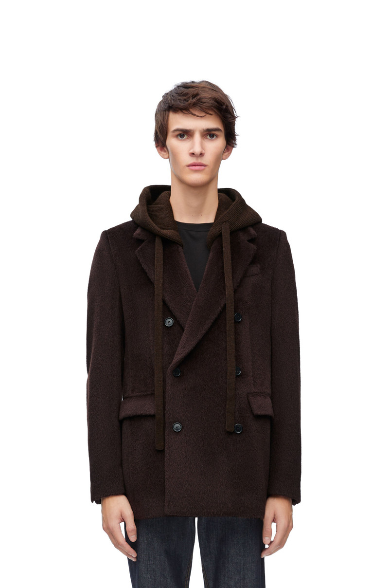 Hooded jacket in lama and wool 3