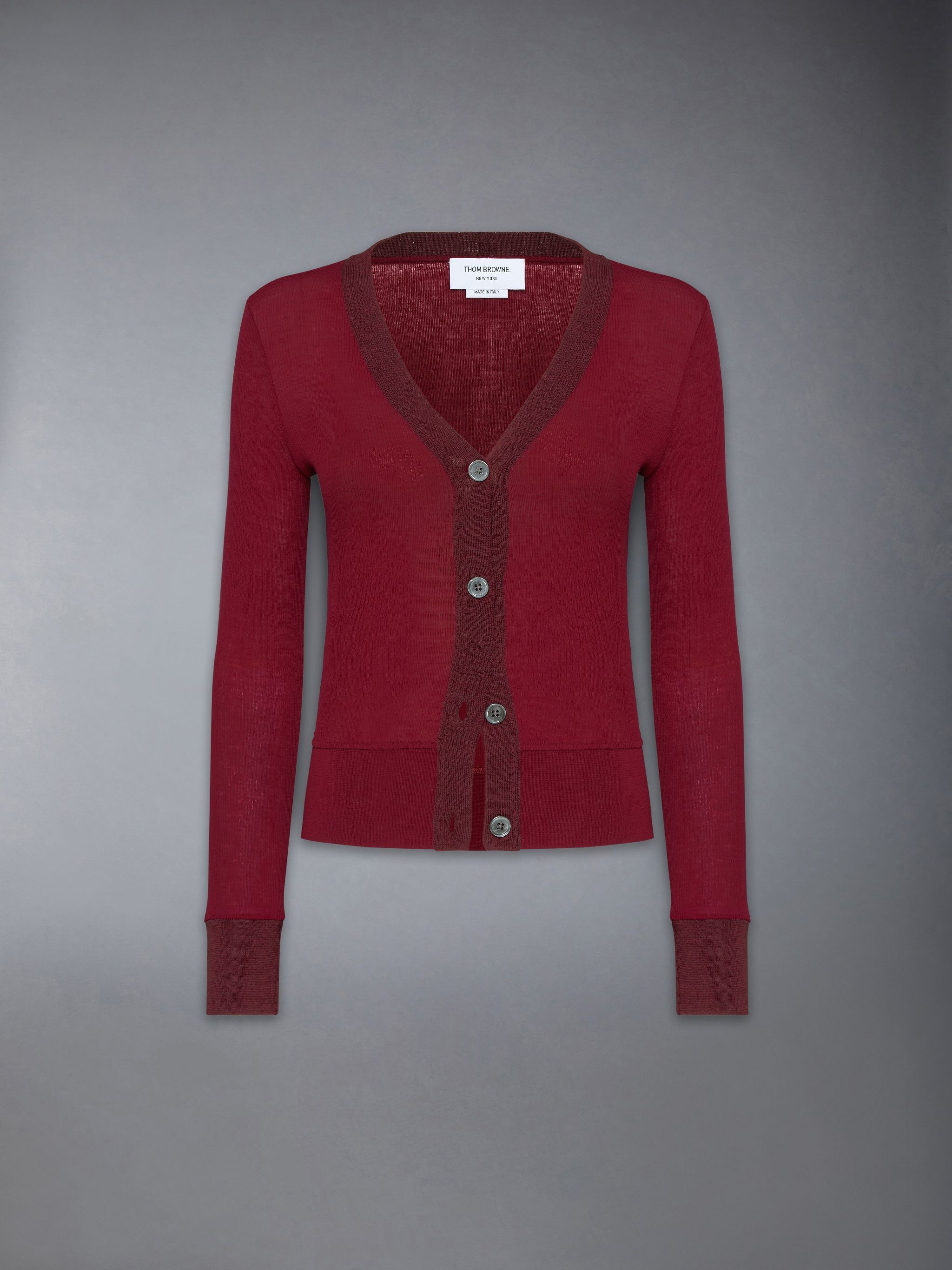 Wool Contrast Trim Cardigan - 5