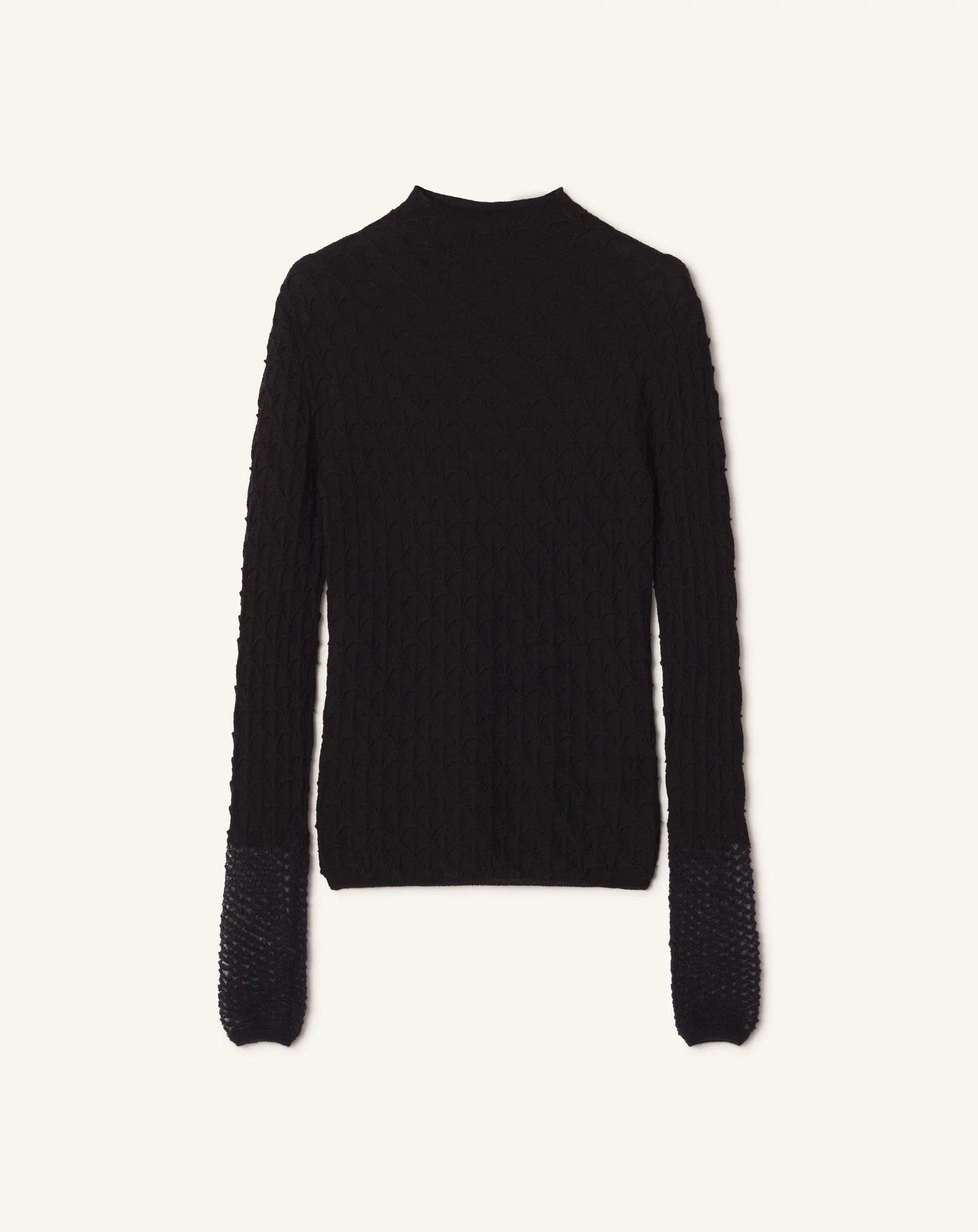 HIGH-NECK TOP IN WOOL AND MOHAIR - 1