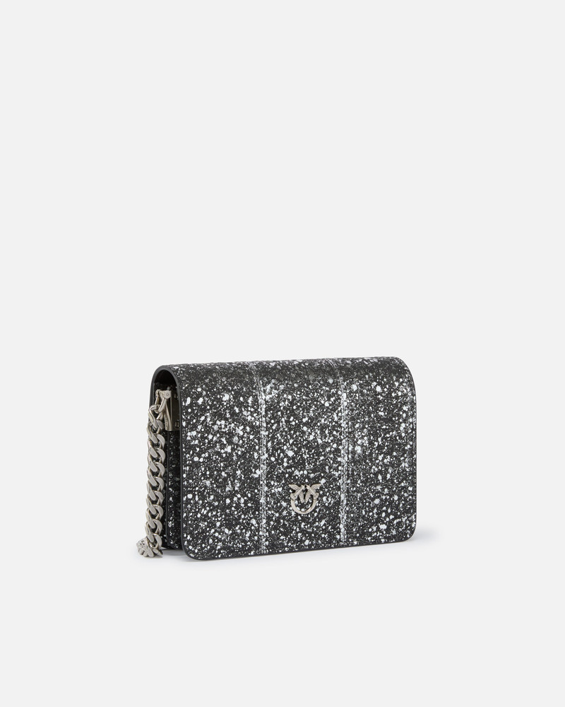 PINKO PINKO GALLERIA LOVE BAG MINI CROSSBODY BAG WITH LAMINATED REPTILE SKIN outlook