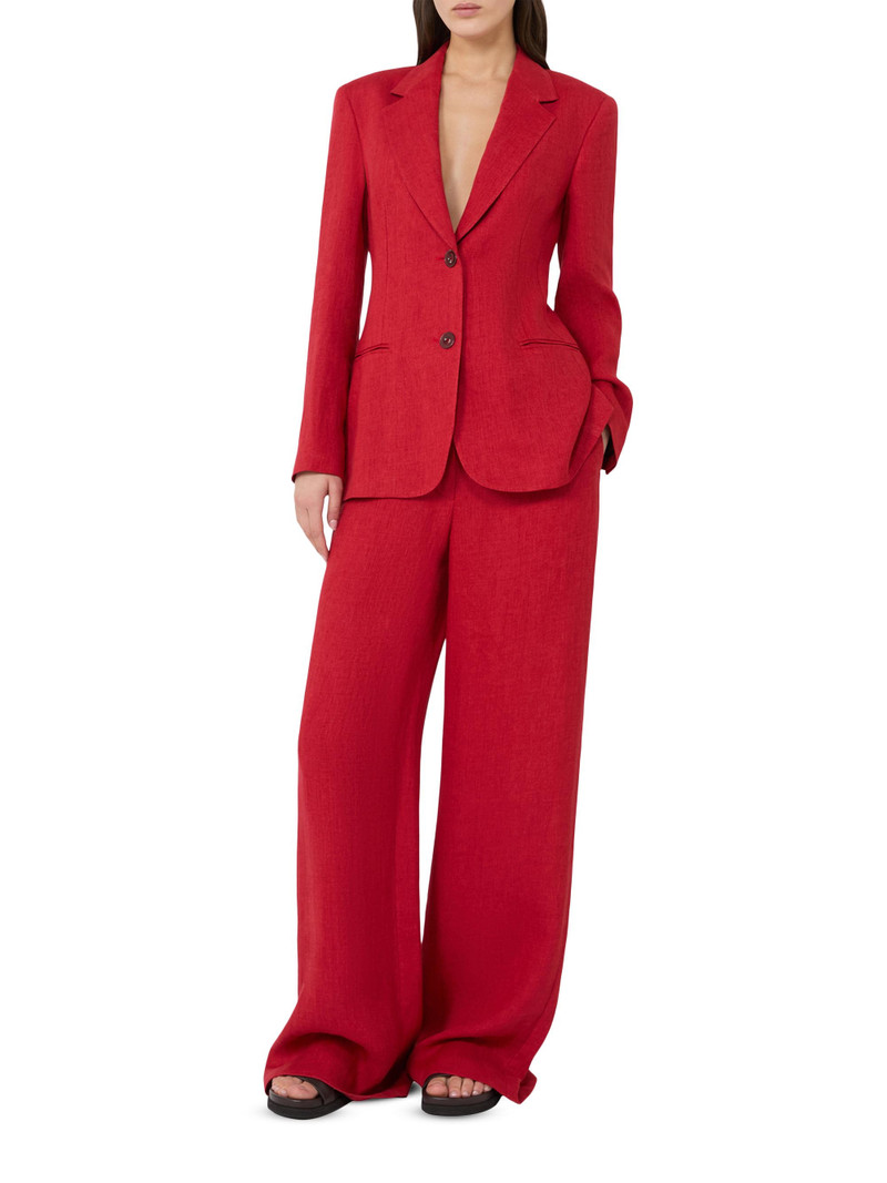 Women's Linen Twill Blazer - Red 4