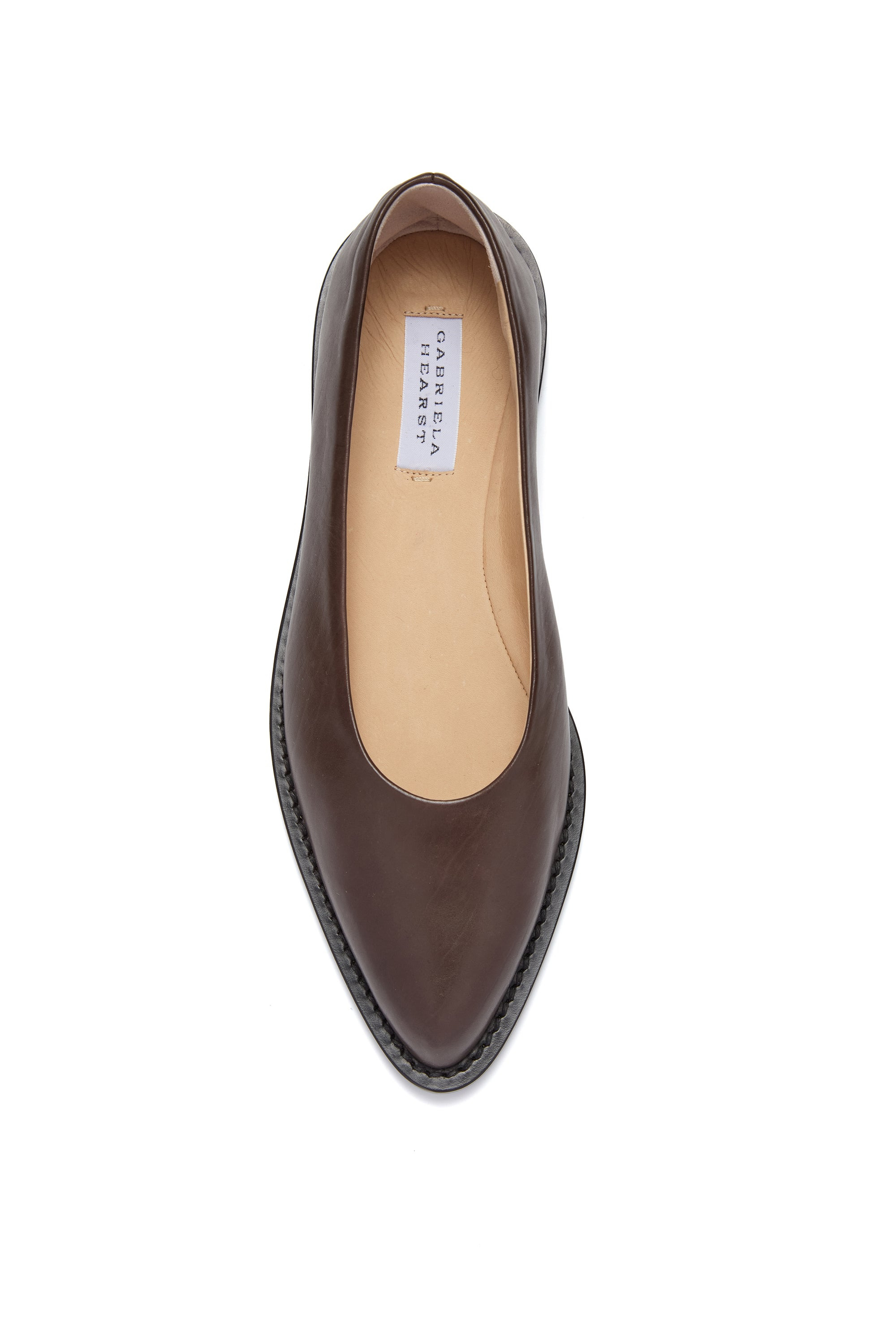Kati Ballerina Flat Shoe in Chocolate Leather - 4