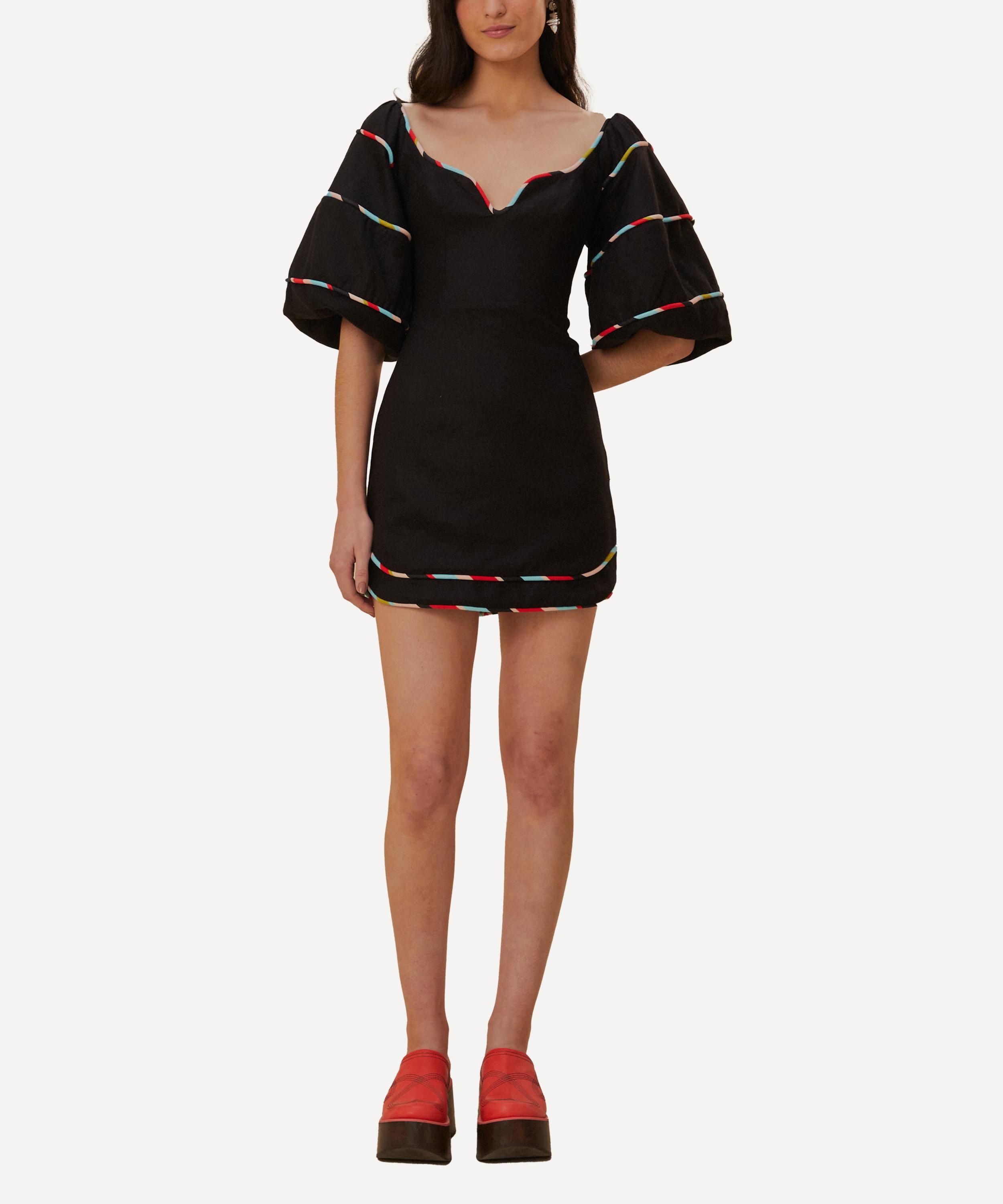 Black Coloured Stripes Mini-Dress - 2