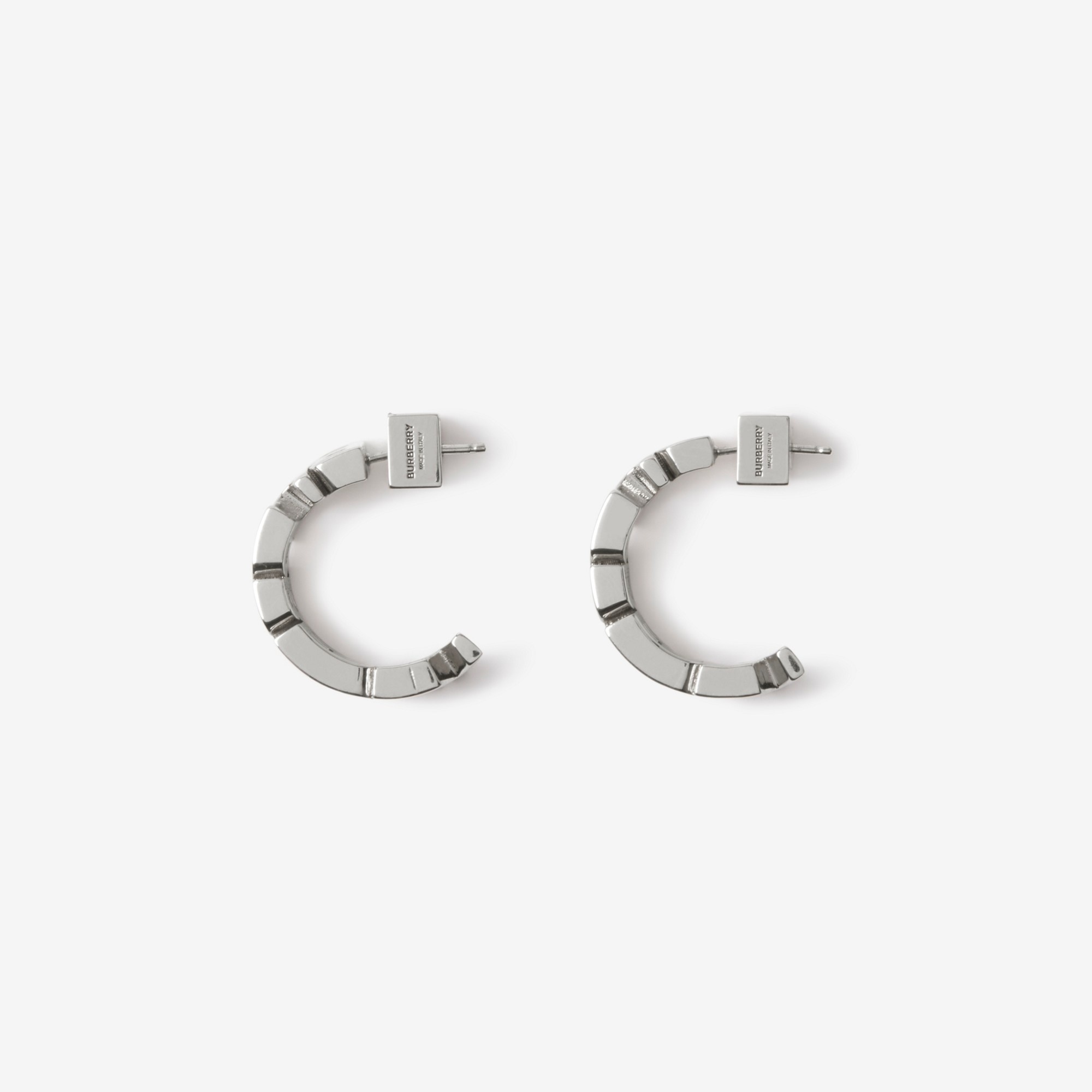 Palladium-plated Logo Hoop Earrings - 3