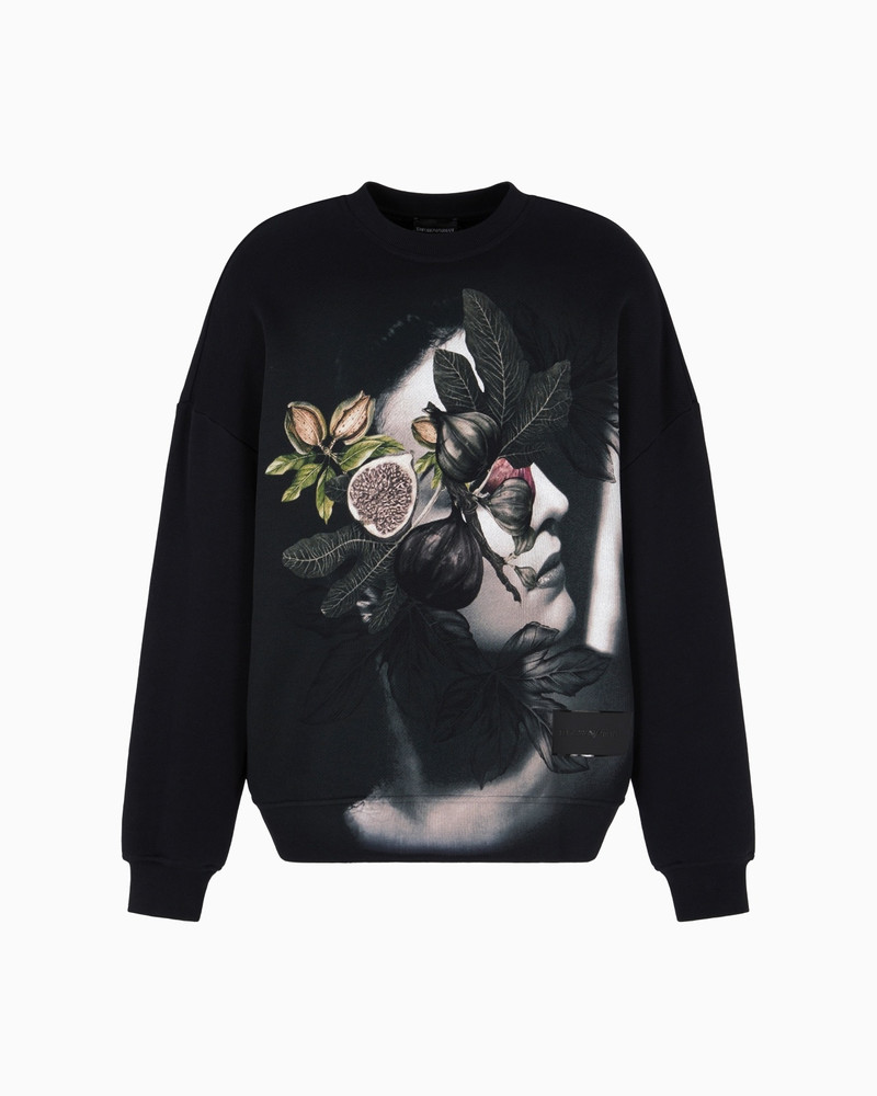 ASV JERSEY TWILL SWEATSHIRT WITH WOMAN AND FOLIAGE PRINT 1