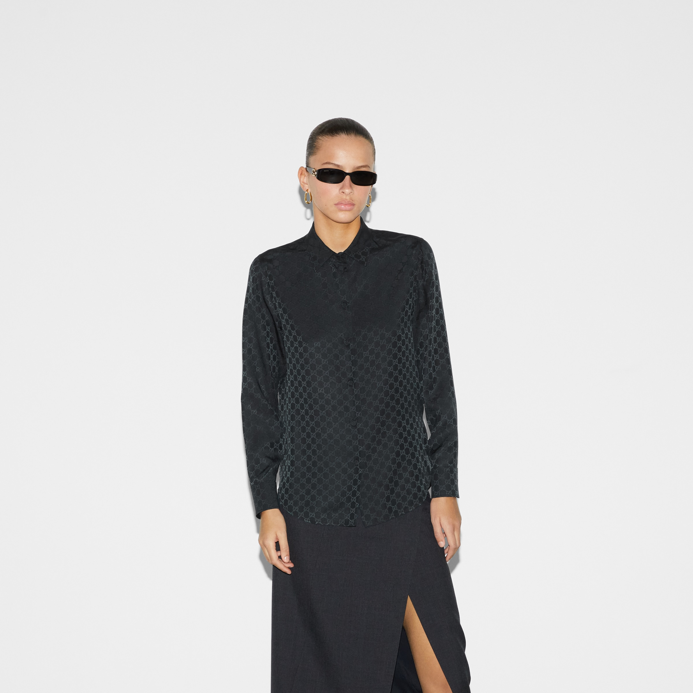 GG crêpe silk shirt - 3