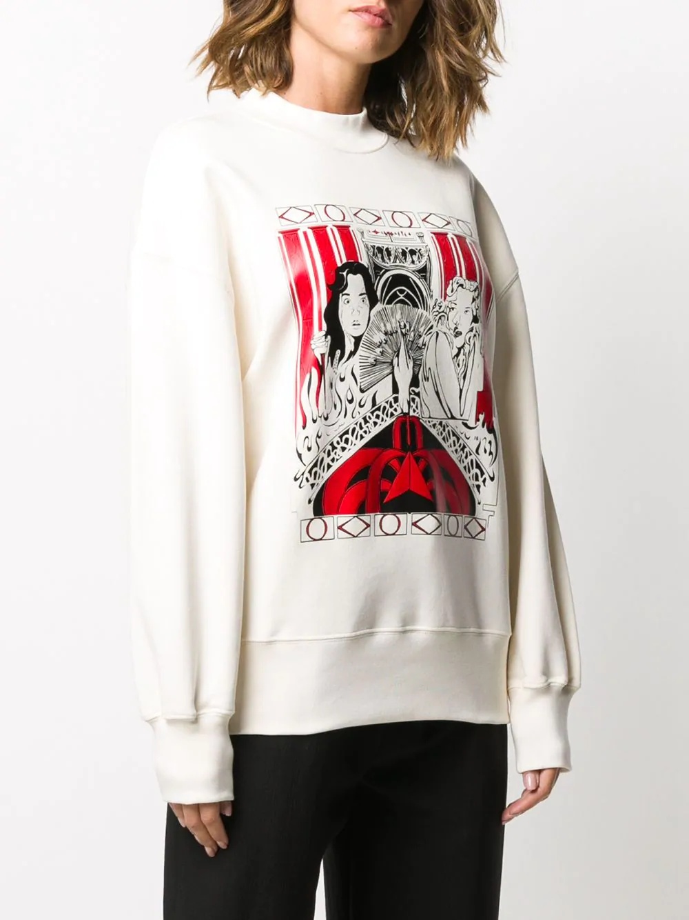 graphic print crew neck sweatshirt - 3