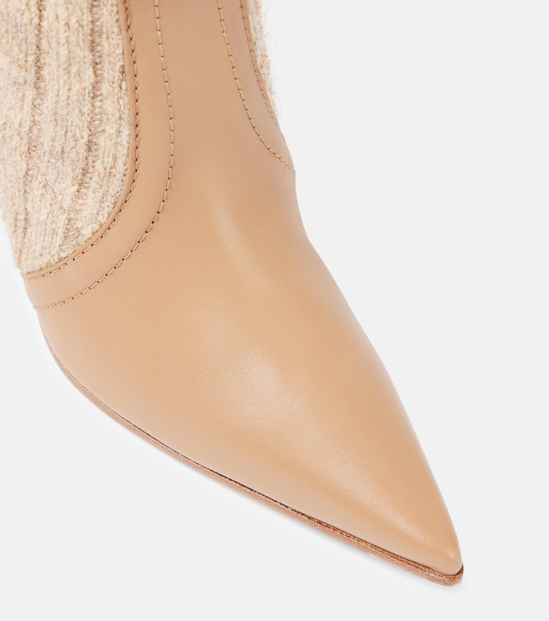 Leather-trimmed knee-high boots - 5
