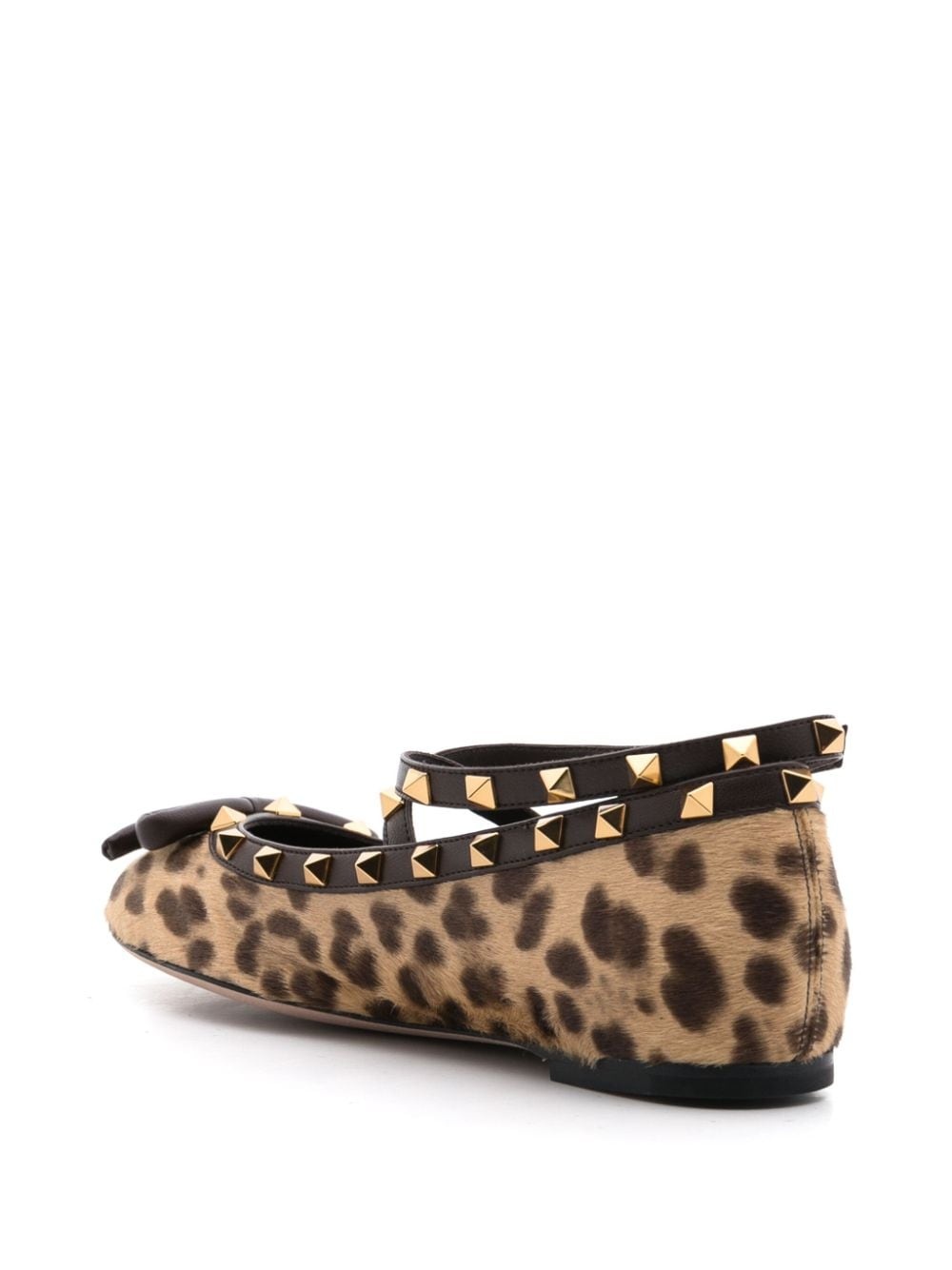 leopard-print leather ballerina shoes - 3