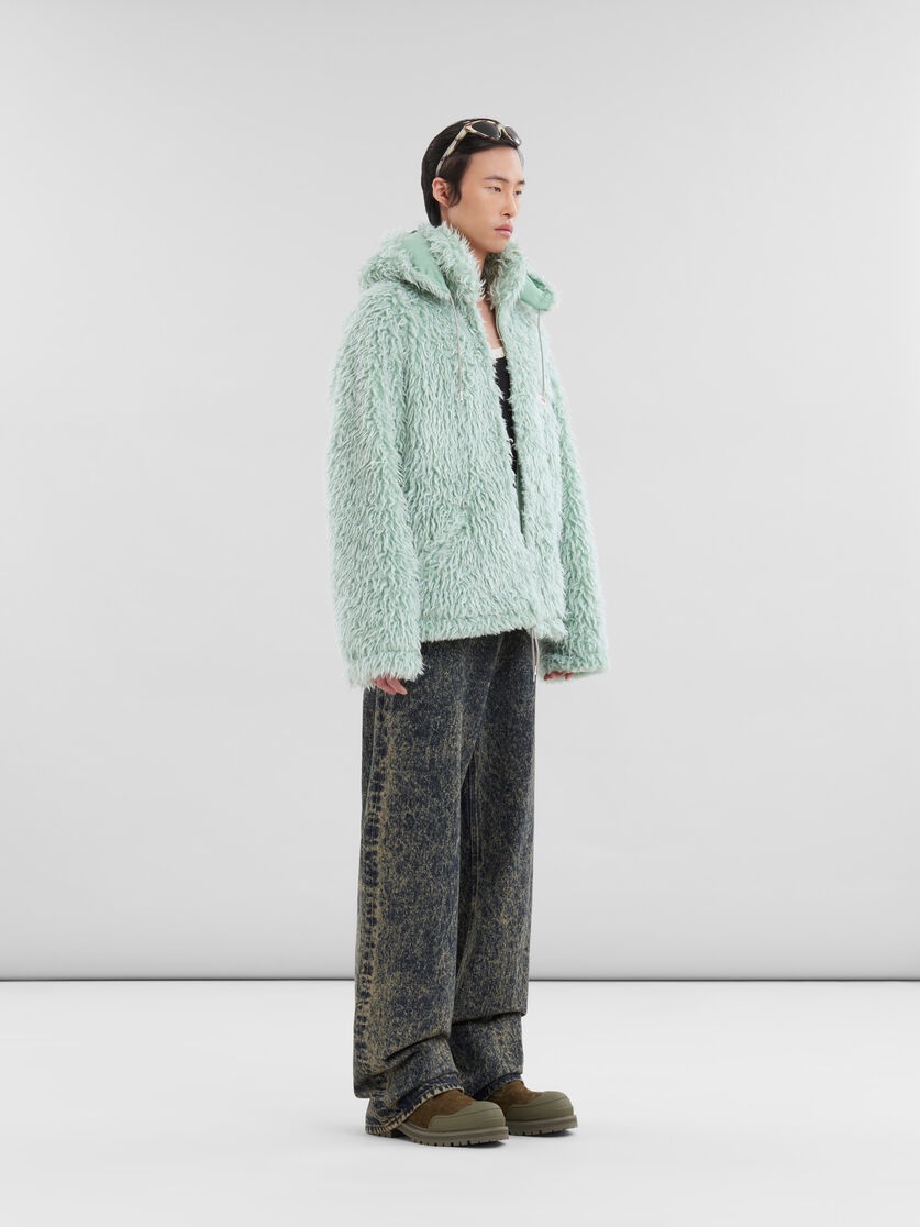Marni BLUE MARBLE DENIM STRAIGHT-LEG JEANS | REVERSIBLE