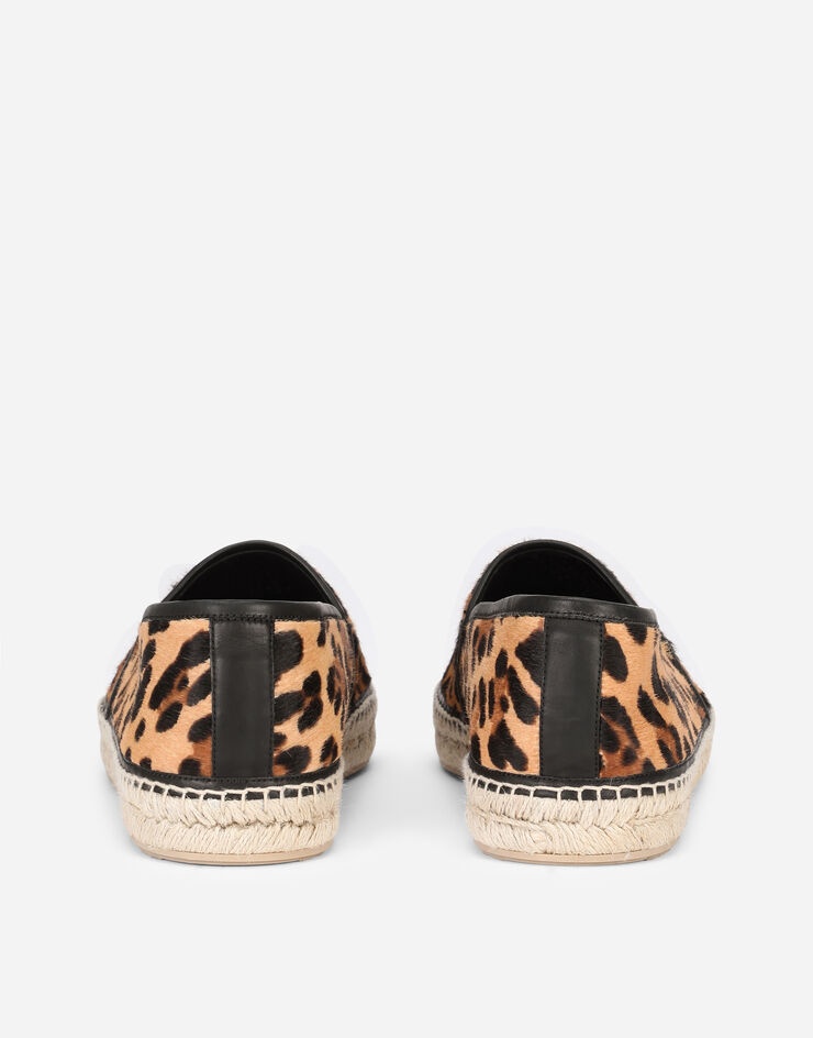 Leopard-print pony hair espadrilles with branded plate - 3