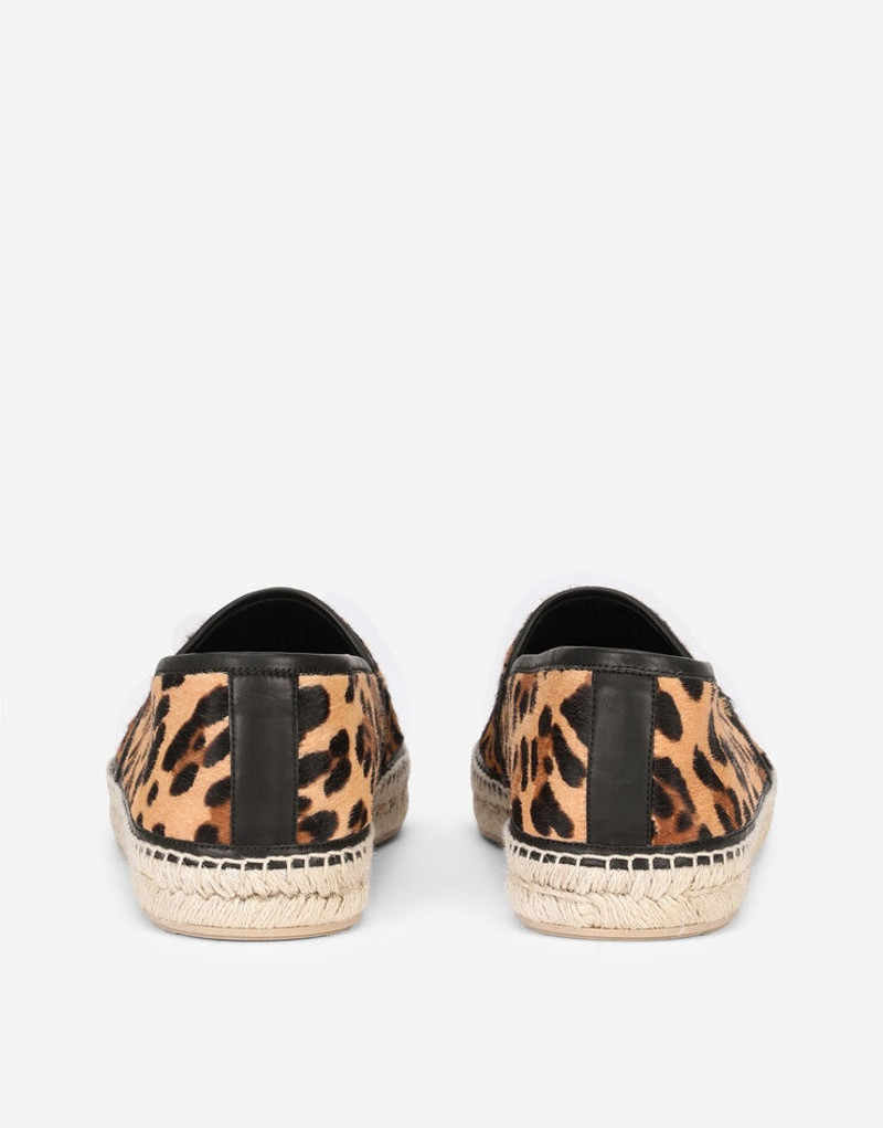Dolce & Gabbana Leopard-print pony hair espadrilles with branded plate outlook