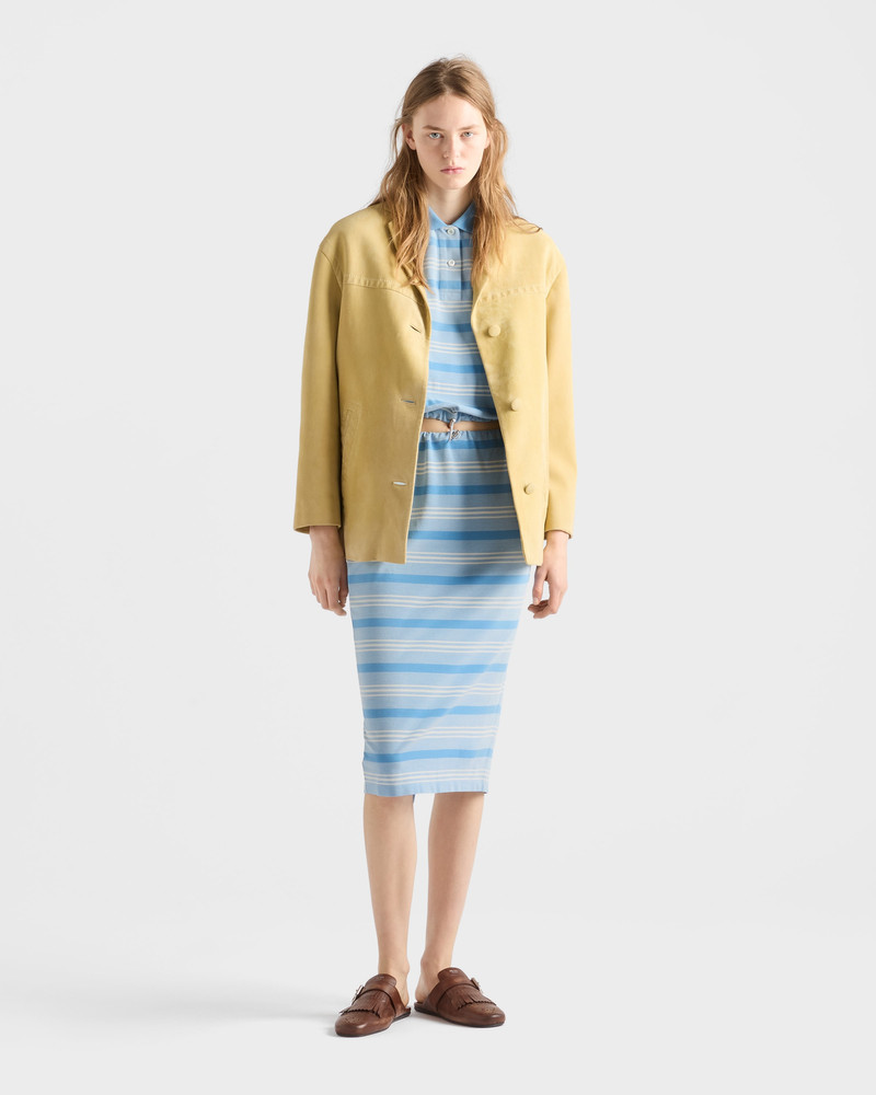 Prada Striped print piqué polo shirt outlook