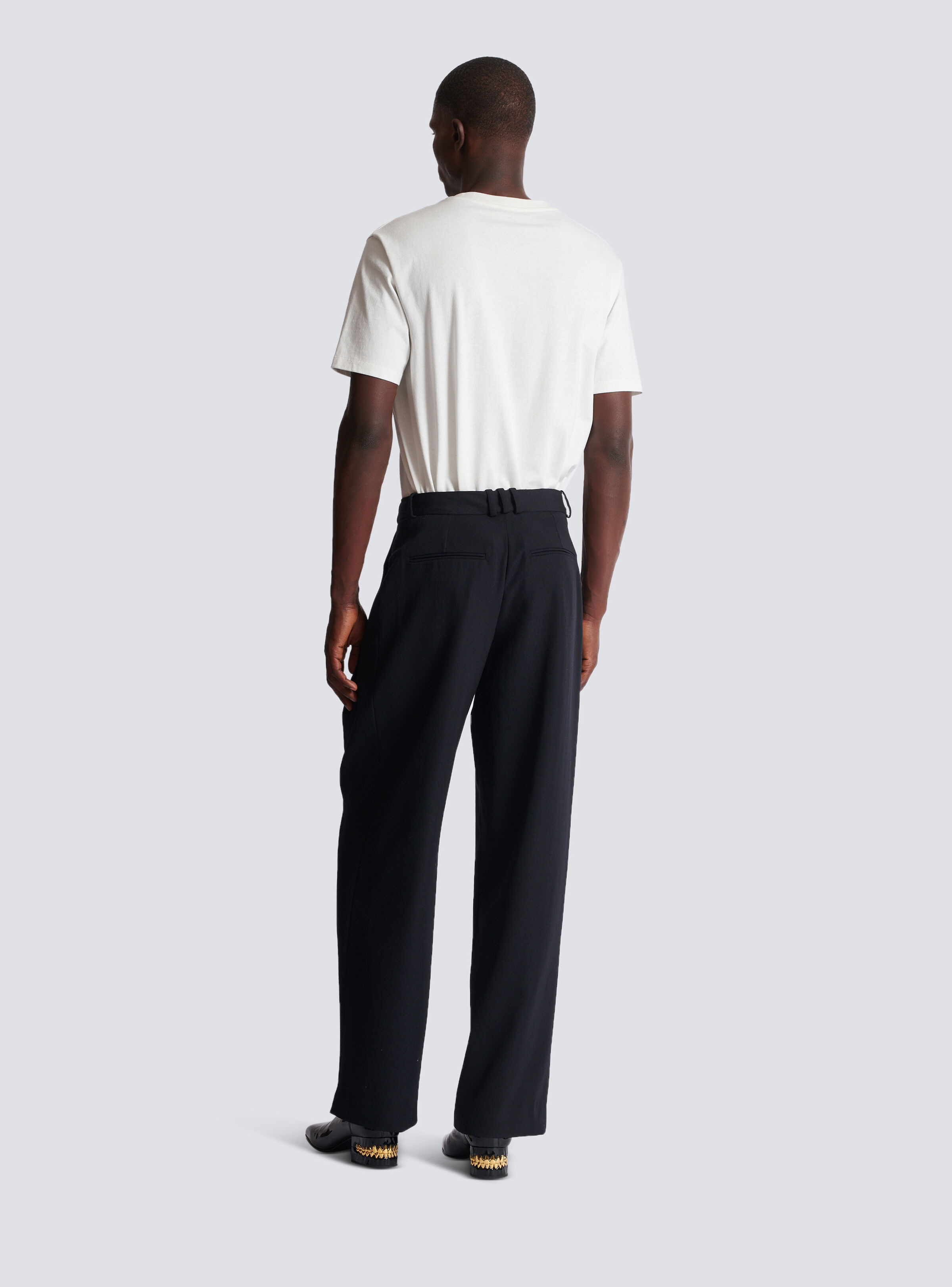 Pleated grain de poudre trousers - 4